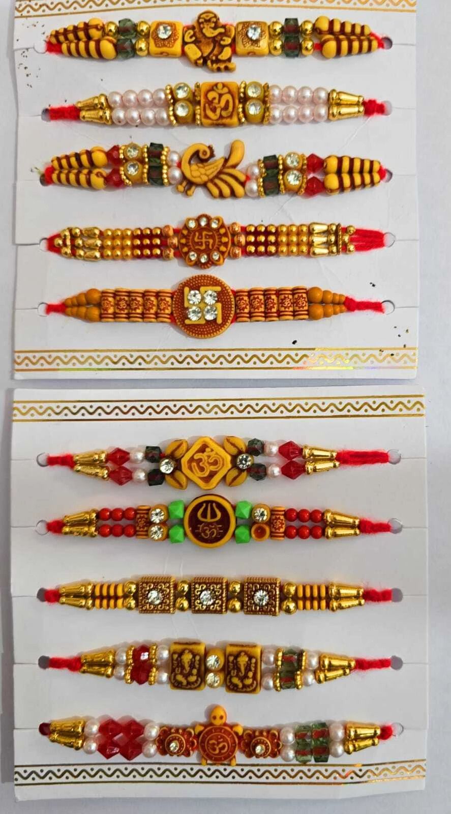 Thread 4010-Rakhi Set For Brother Combo With Roli Chawal Greeting Card-Family-10 Mauli Thread Rakhi, Greeting Card, Chawal Roli Pack Set-image-34