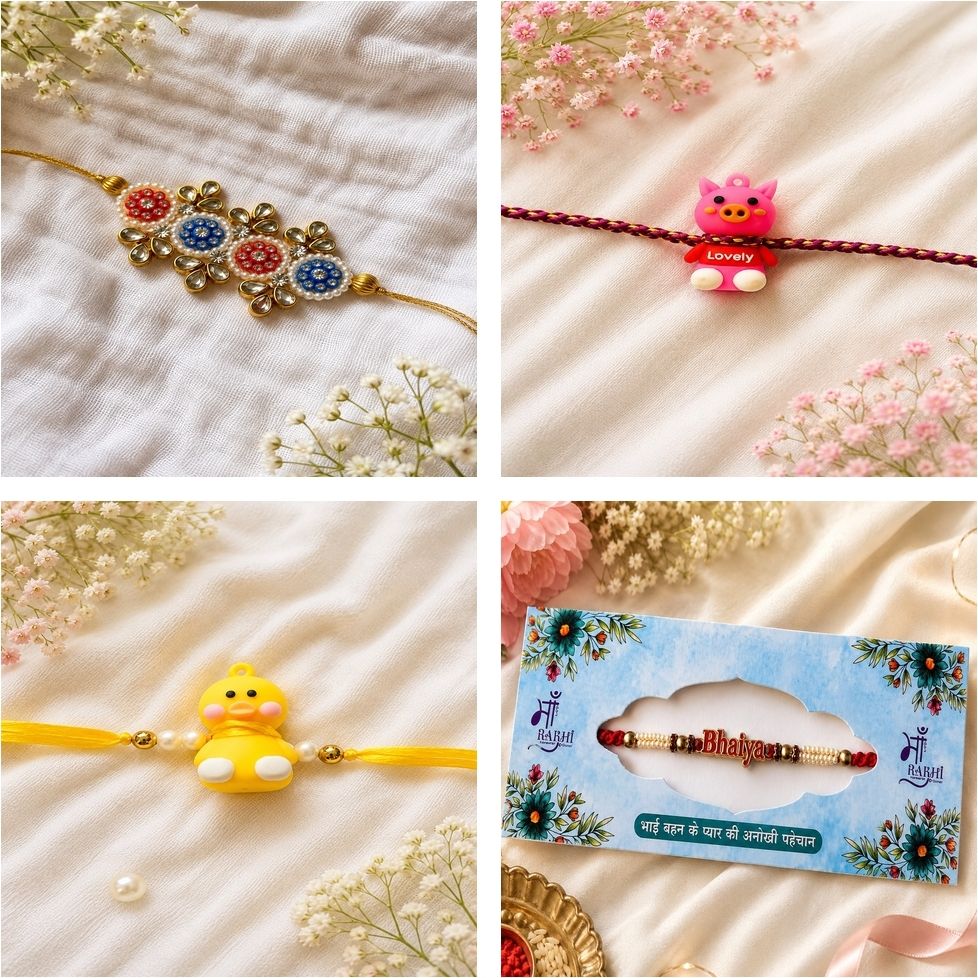 ishanadecor Designer TFD2143 Assorted Rakhi Set-picture-18
