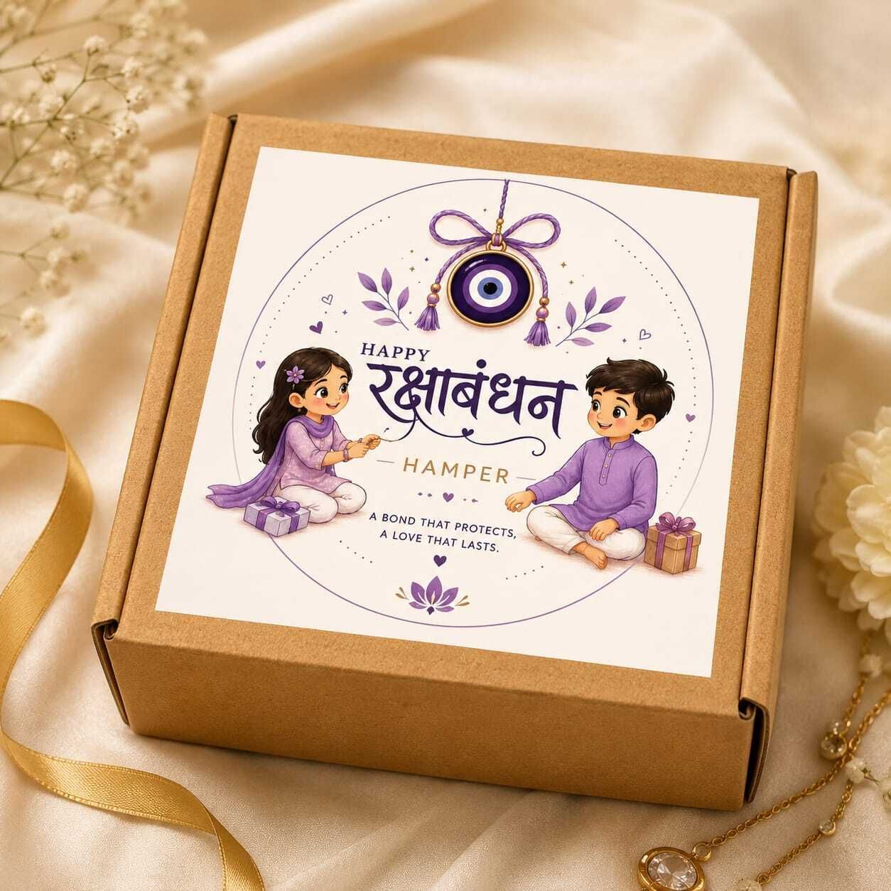 Thread Royal Raksha Bandhan Celebration Hamper – Premium Rakhi Gift Box Assorted Chawal Roli Pack, Greeting Card, Rakhi Set-image-17