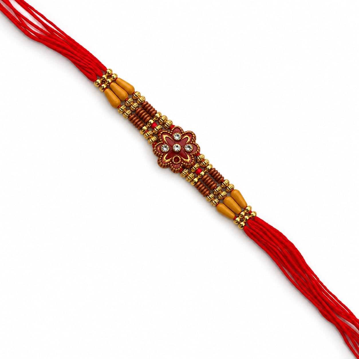 Bracelet RAKSHABANDHAN007 Jute, Kundan, Mauli Thread, Plastic (PVC) Rakhi, Bluetooth Rakhi Set-image-31
