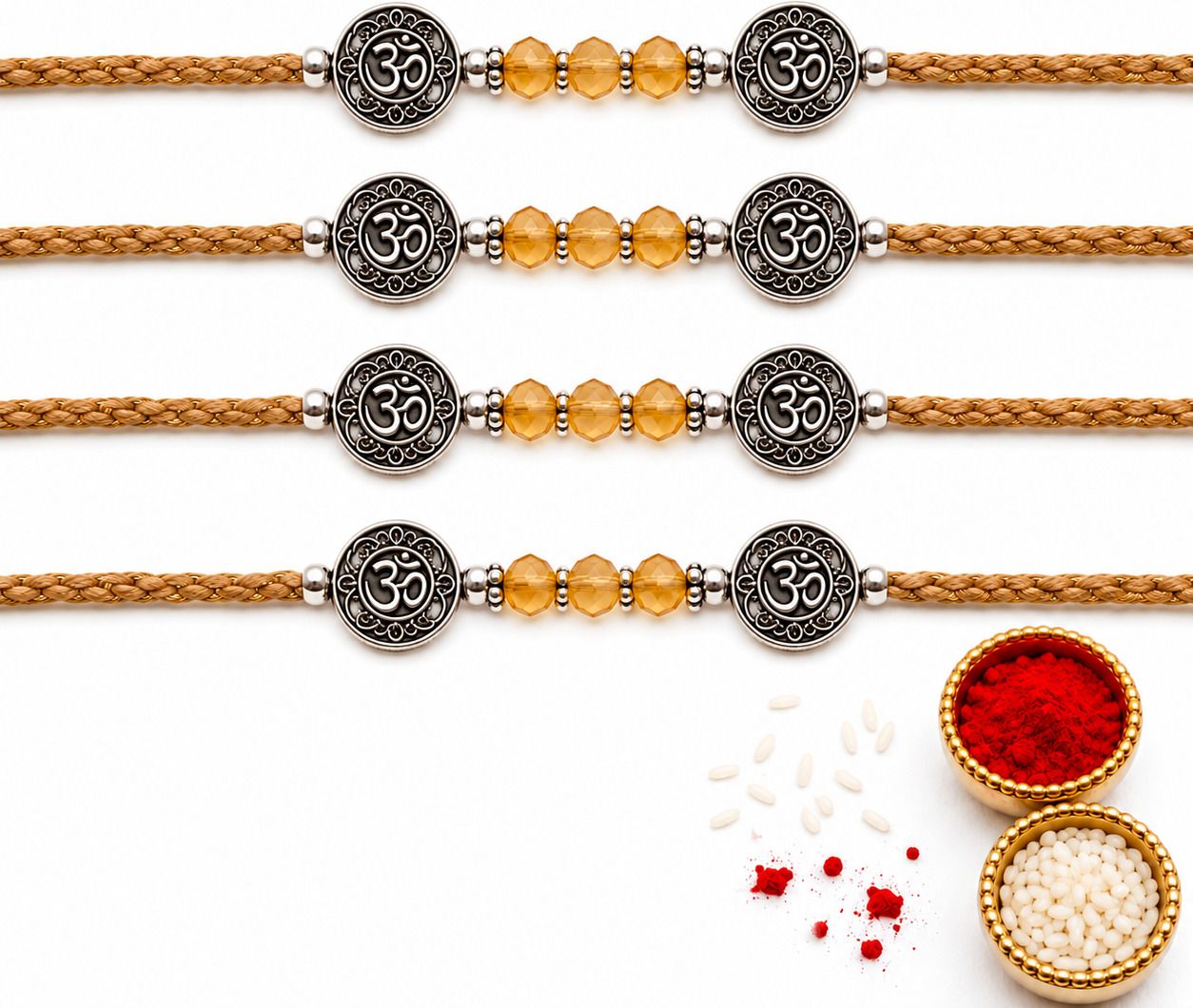 omnigen store Religious OmAura Assorted Chawal Roli Pack, Rakhi Set-picture-32