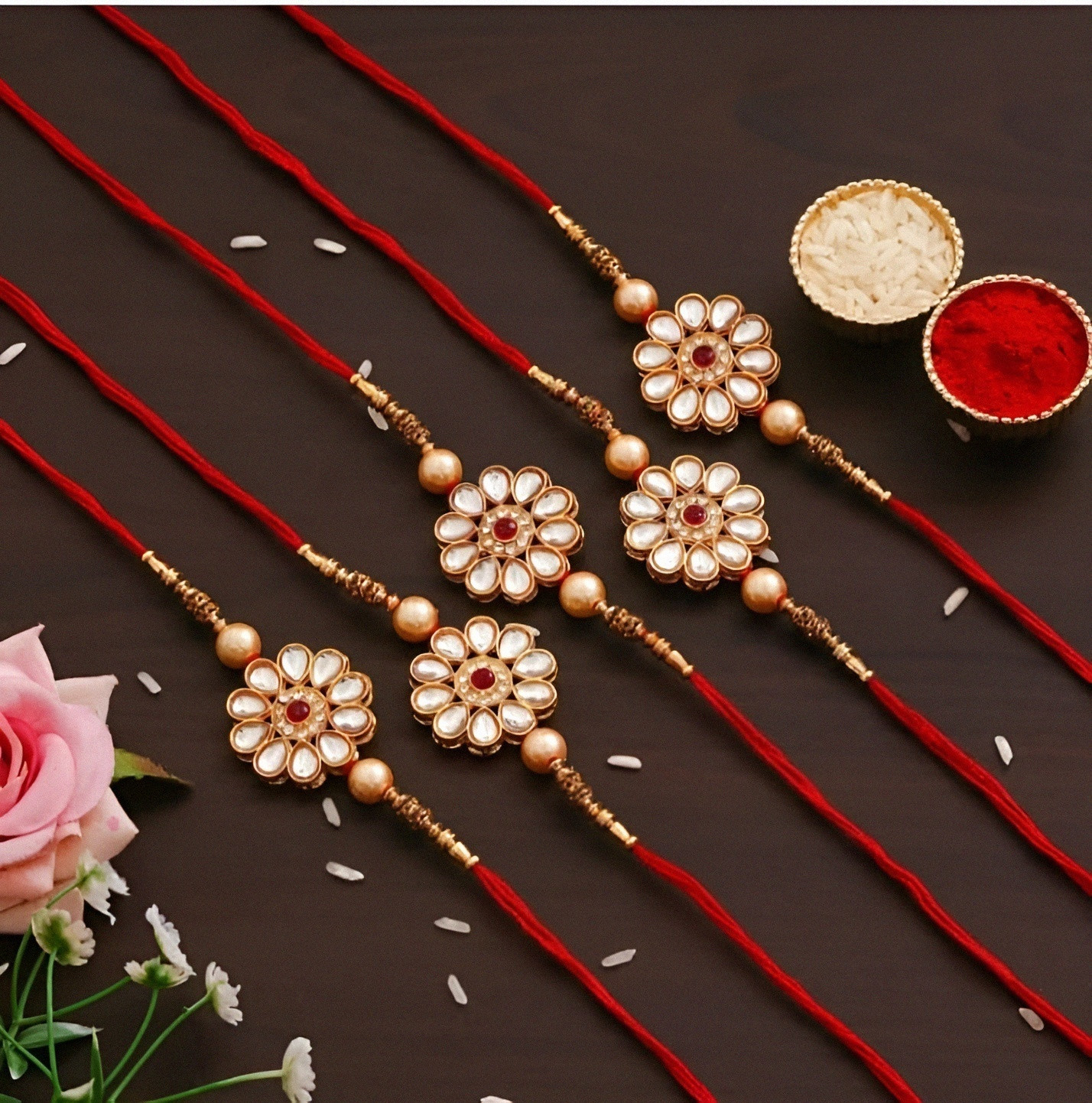 unnati jewel Designer RKH2 Assorted Rakhi Set image 1