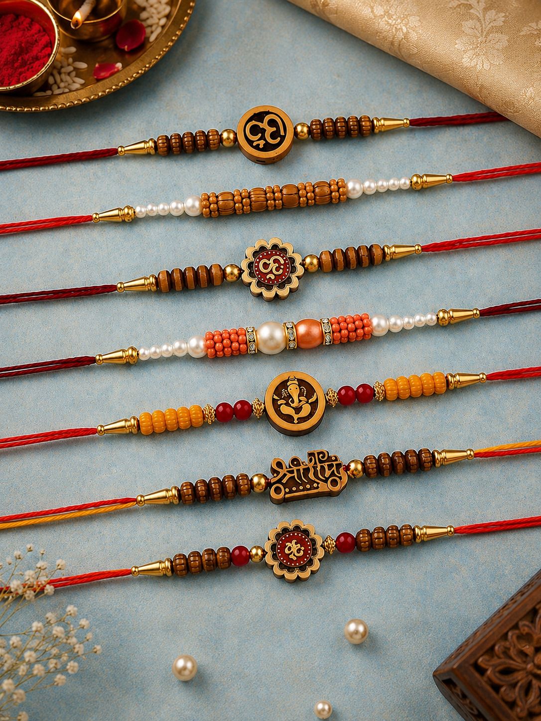 Thread rakhi set | fancy rakhi set Mauli Thread Rakhi Set-image-44