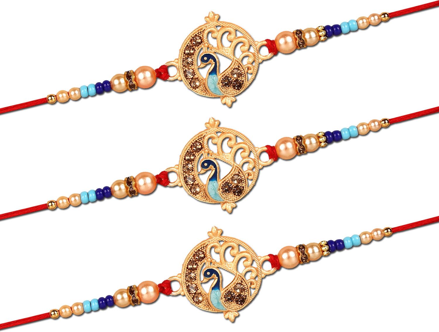 megharsh Designer 75 (3 PIS) khali vkn Kundan Rakhi Set-picture-12