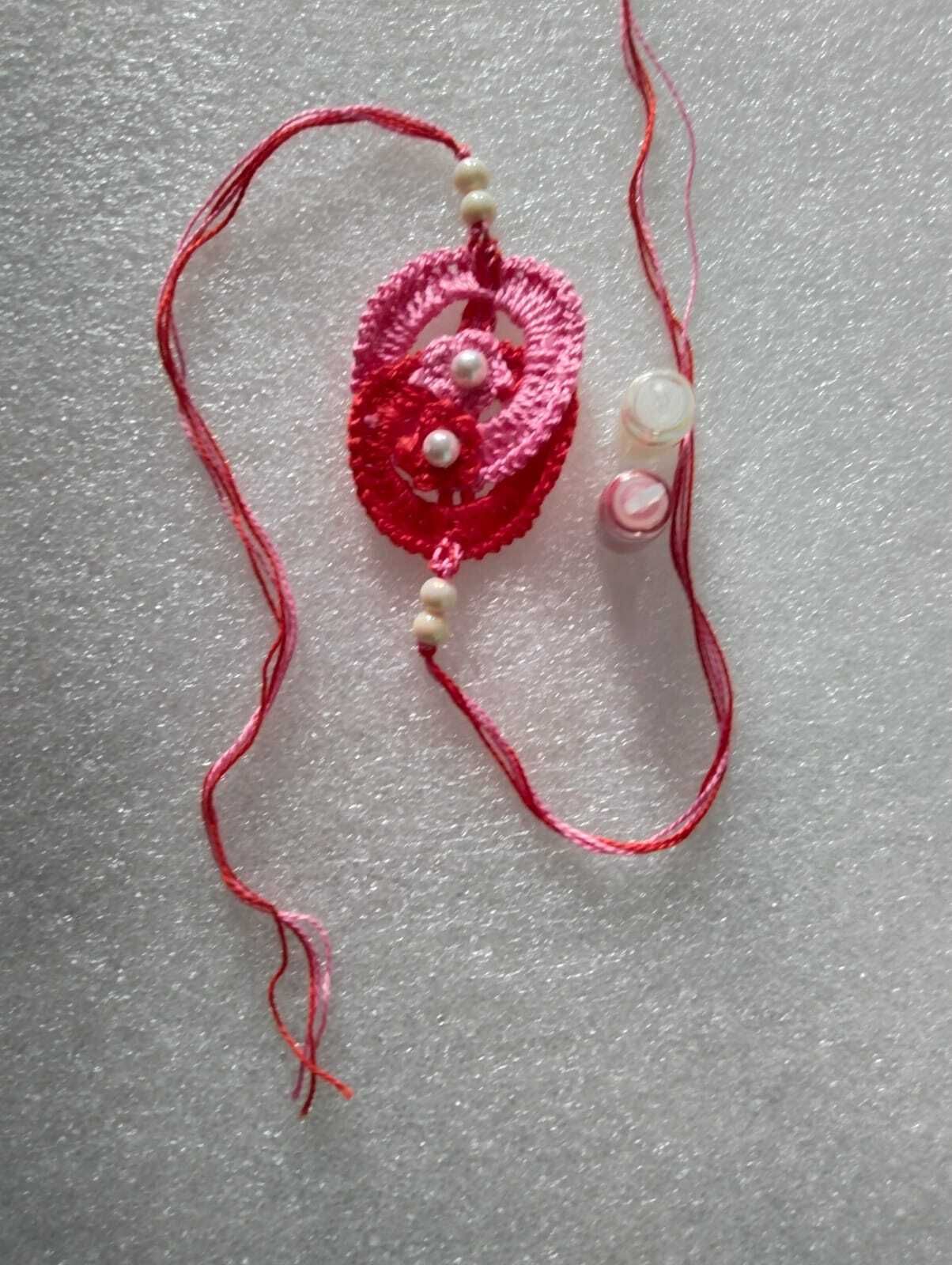 aadvik creation Designer Handmade Crochet Spiral Rings Rakhi Jute Rakhi Set-picture-12