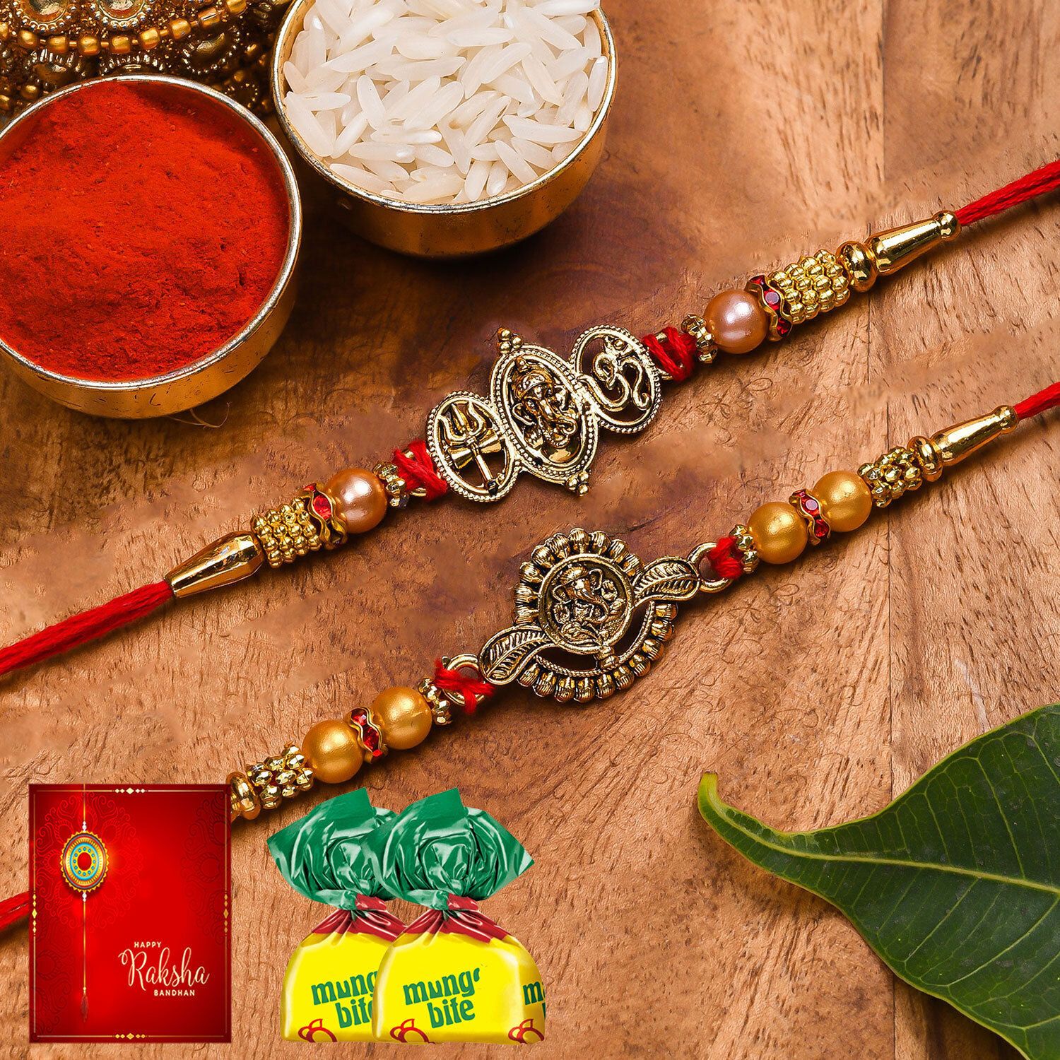 poorak Religious RK24_MB_PAK_2Y_PATTA_TRI Assorted RakhiSet-picture-21