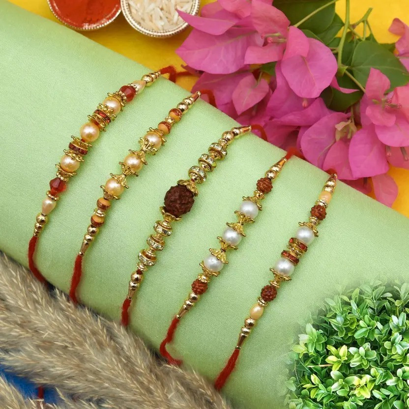 vip fashions Rudraksh sccc Mauli Thread Rakhi Set image 1