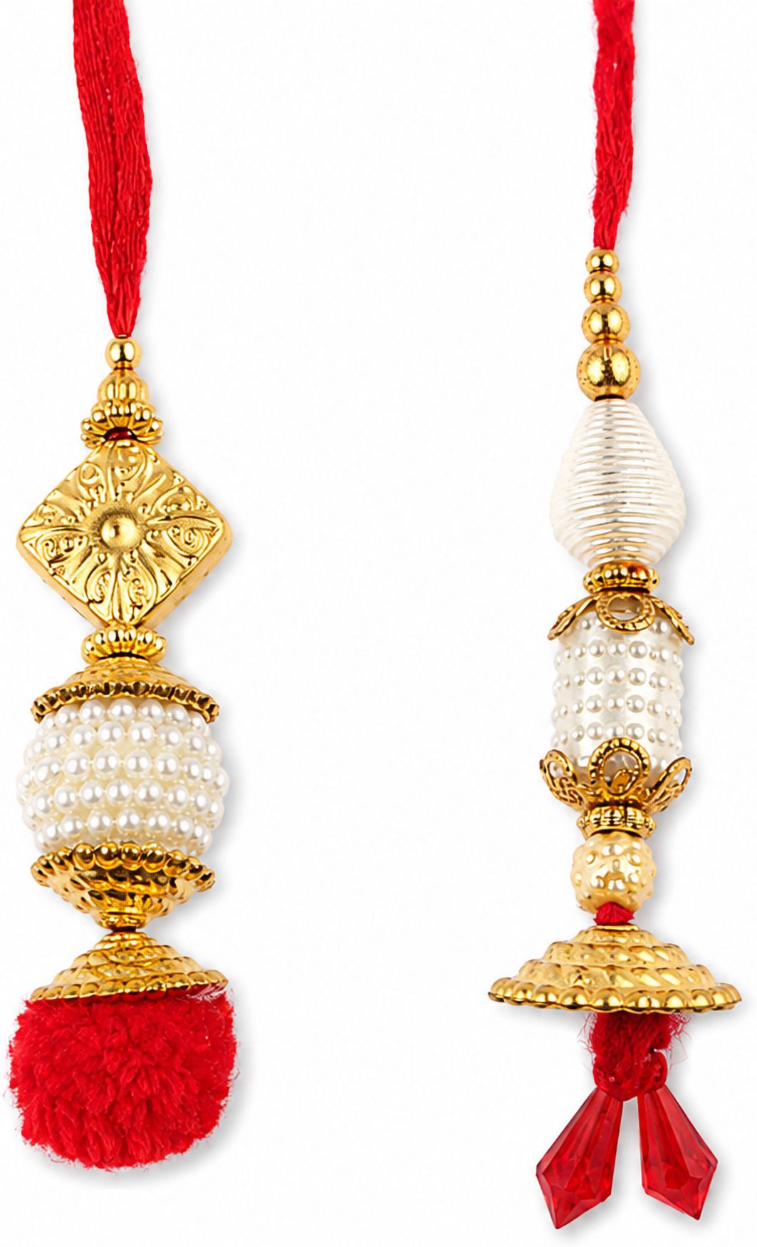 rngems Lumba RNG-RK-LMB-PRLDRP-2-26 Pearl, Gold Finish Rakhi, Lumba, Chawal Roli Pack Set-picture-12