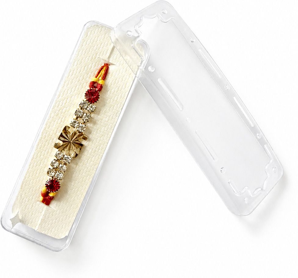 Thread Premium Gold-Tone Swastik Stone Thread Rakhi Assorted Rakhi Set-image-32