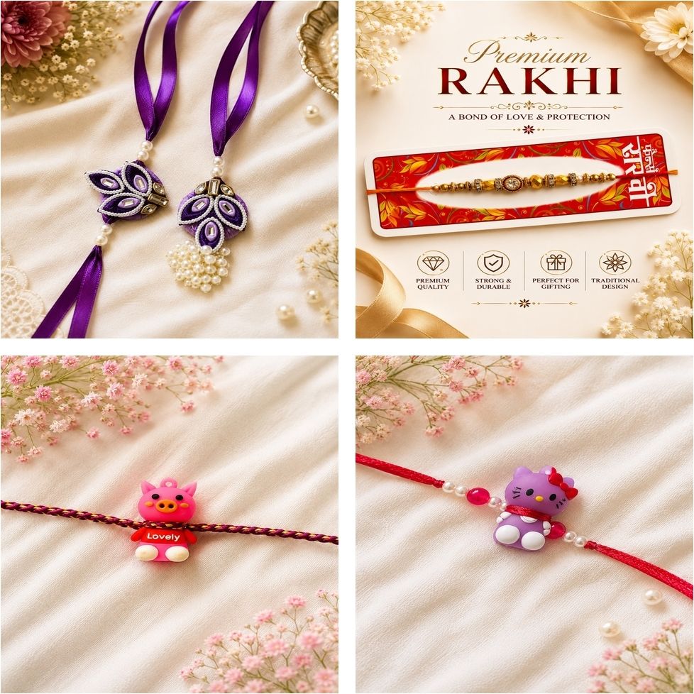 ishanadecor Designer TFD459 Assorted Rakhi Set-picture-41