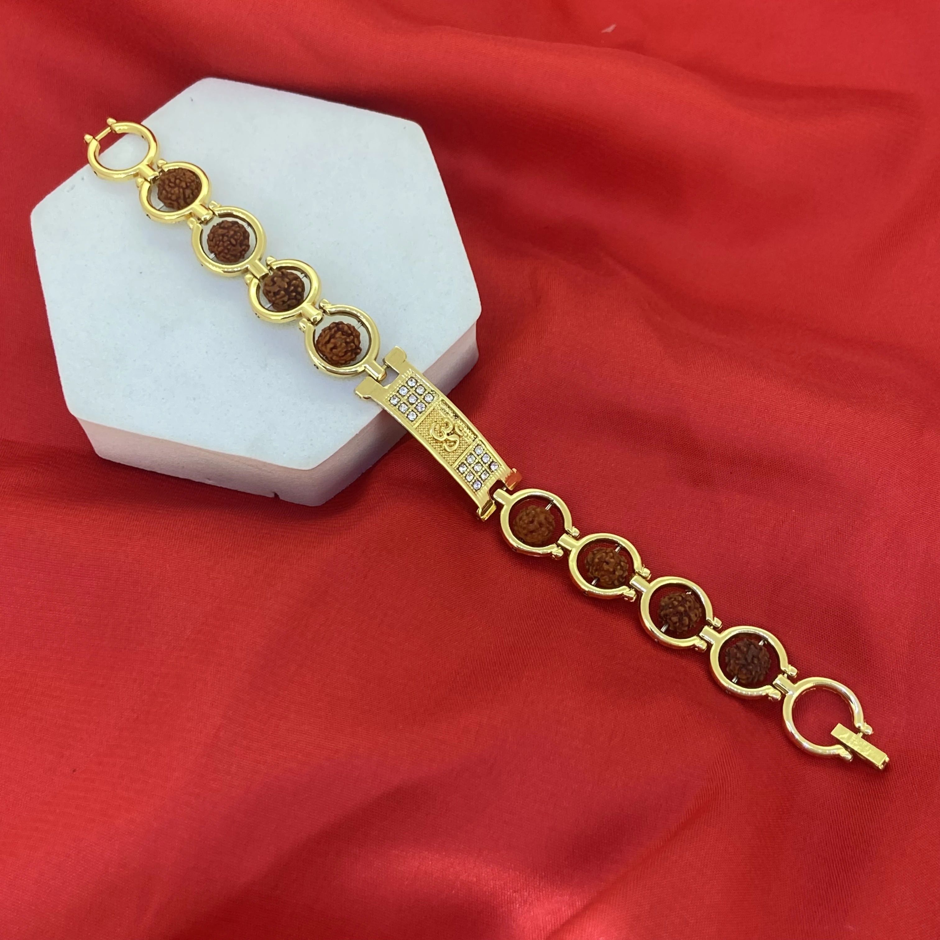 devora Bracelet FST25 Gold Finish Rakhi Set-picture-26