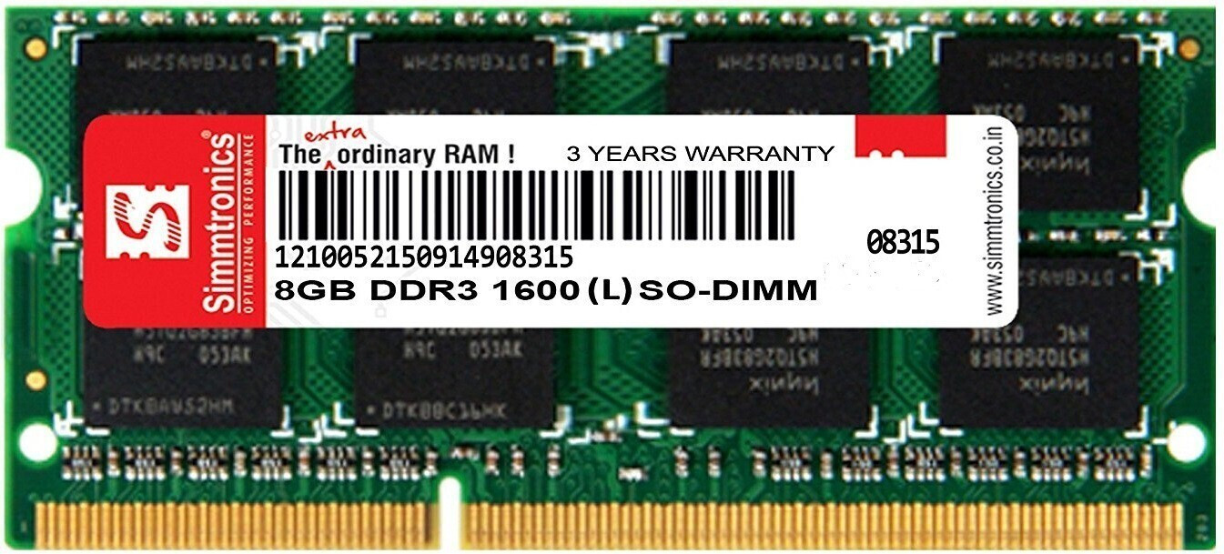 simtronics 8 gb ddr3l laptop1600 DDR3 8 GB (Single Channel) Laptop (Simmtronics 8GB DDR3L 1600MHz SODIMM Laptop Ram) image 1