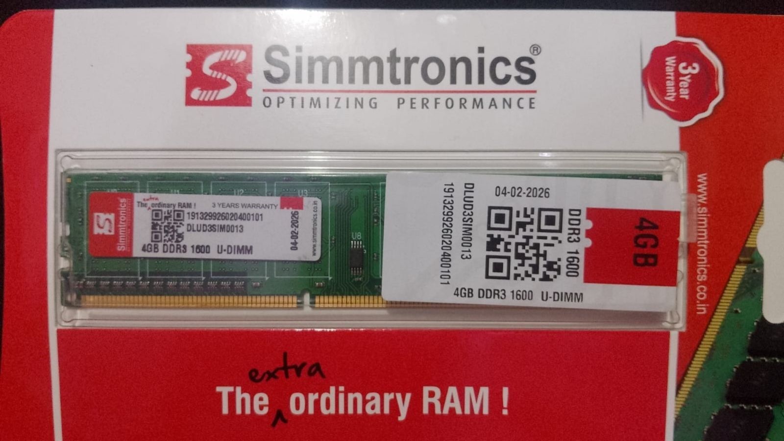simtronics Simtronics GDDR3 4 GB (Dual Channel) PC, Server DRAM (4 ddr3 1600 mhz Desktop ram)-image-26