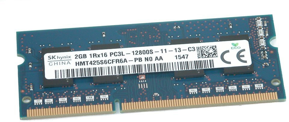 Hynix 1600Mhz low DDR3 2 GB Laptop (HMT425S6CFR6A-PB PC3L 12800S) image 1