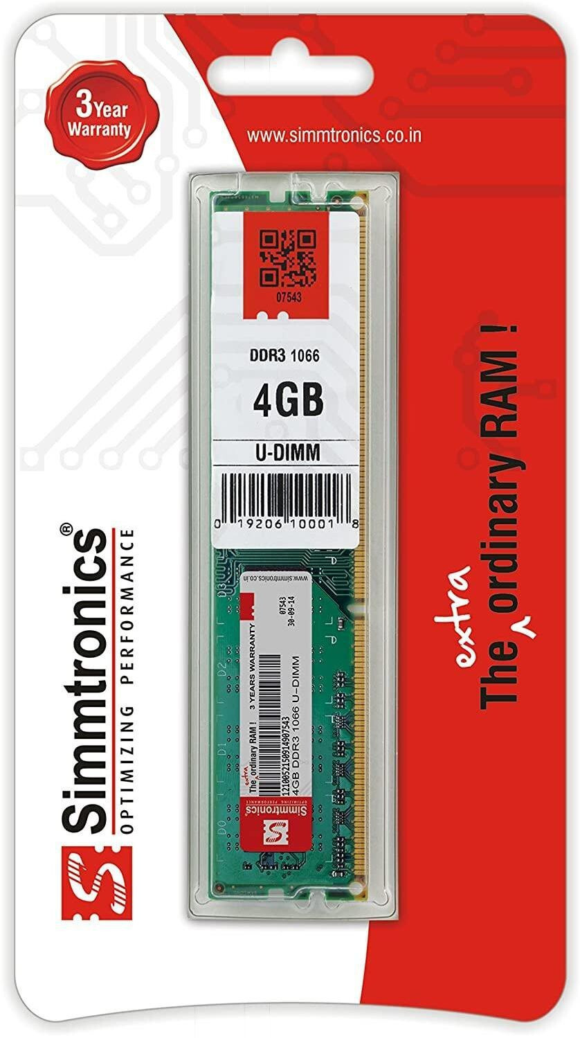 simtronics Simmtronics DDR3 4 GB (Single Channel) PC (DDR 3 4GB Ram) image 1
