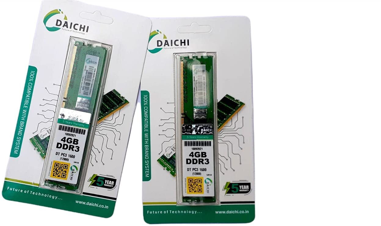 DAICHI DDR 3 DDR3 4 GB (Dual Channel) PC (4 GB DDR 3 RAM) image 1