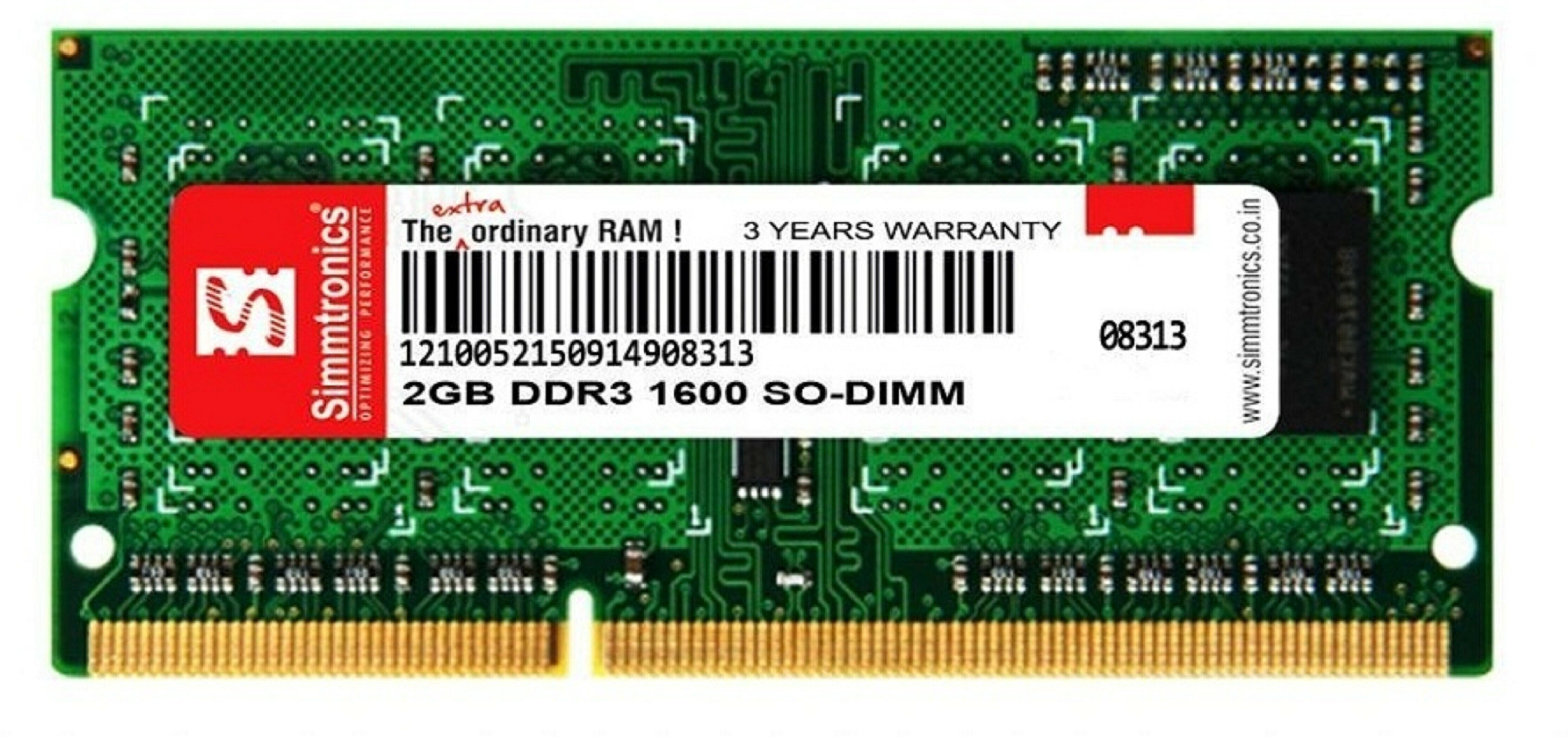 simtronics RAM DDR3 2 GB Laptop (simmtronics 2 gb ddr3 laptop- pc1600.) image 1