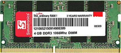 Simmtronics LAPTOP RAM DDR3 4 GB (Single Channel) Laptop (1066 MHz) image 1