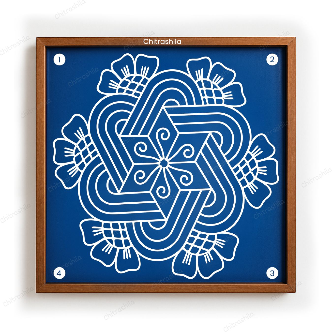 chitrashila Flower Padi Kolam Wooden Rangoli Stencil 10x10 Inches (WS-82) Rangoli Stencil-picture-16