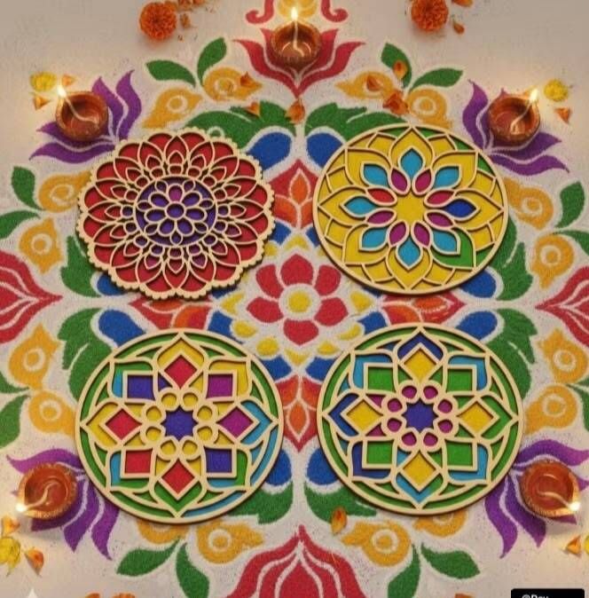 hind art RANGOLI-4PCS Rangoli Stencil-picture-48