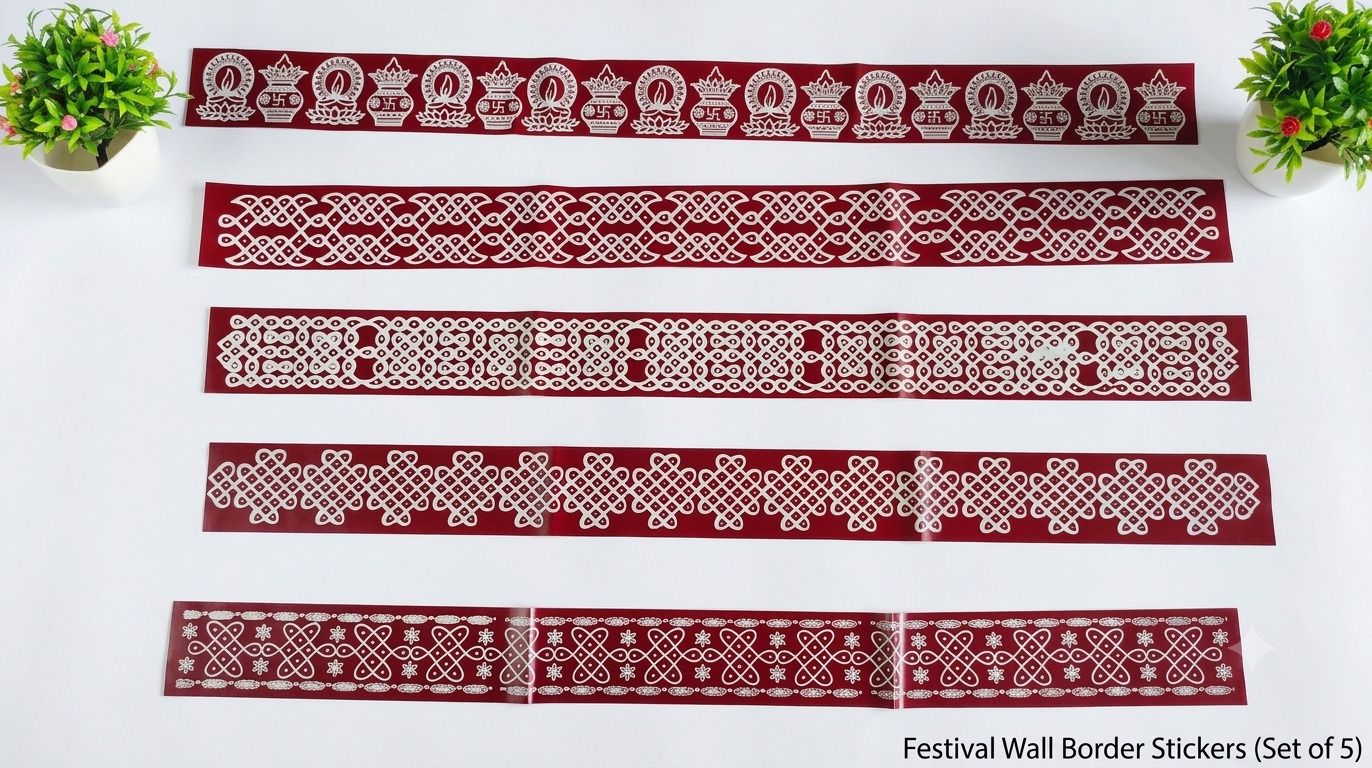 shahas Traditional Kolam Wall/Floor Sticker Rangoli Stencil-picture-28