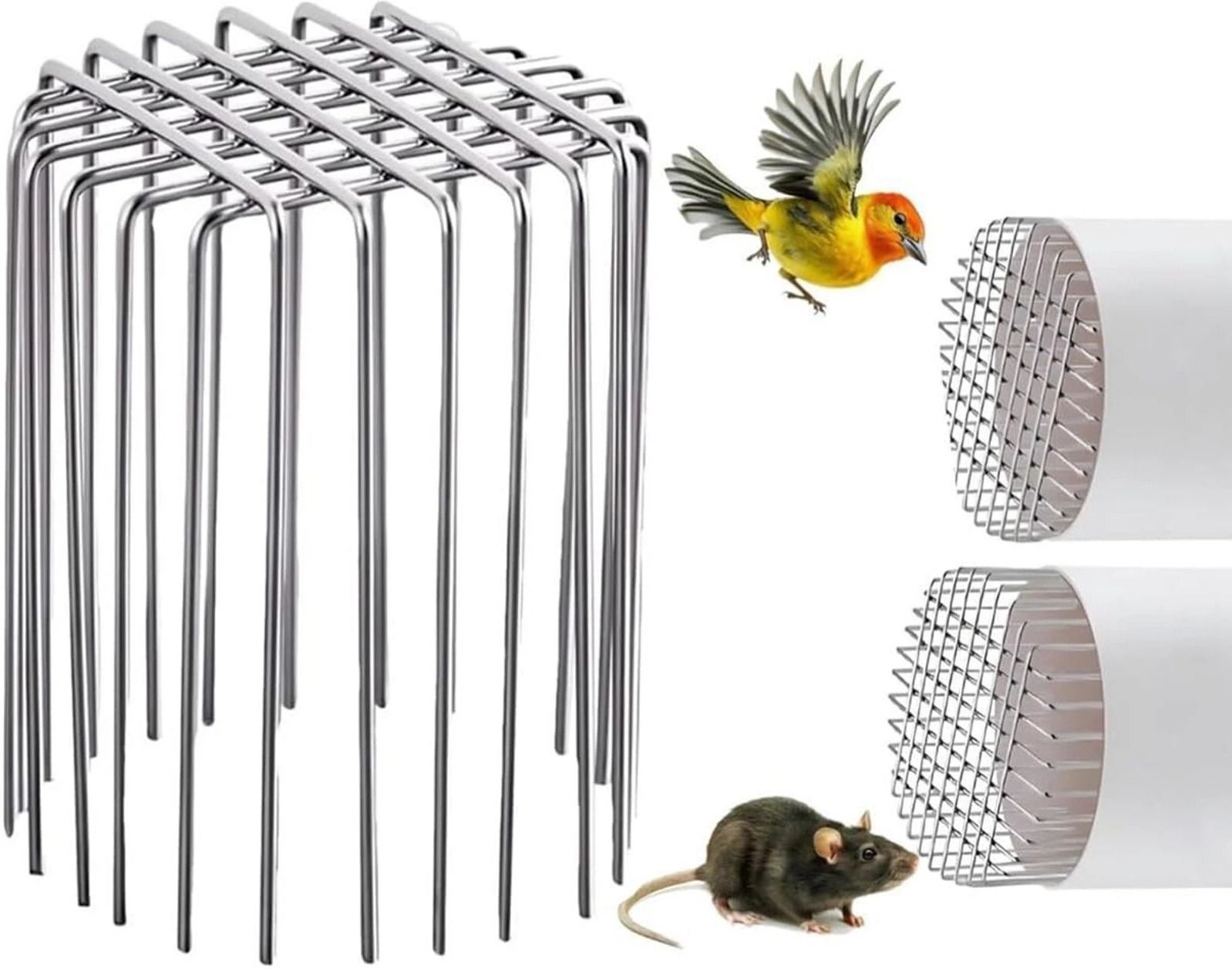 fsa enterprise Stainless Steel Drain Pipe Bird & Rat Guard for 3-4 Inch Pipes 2pic Live Trap-picture-39