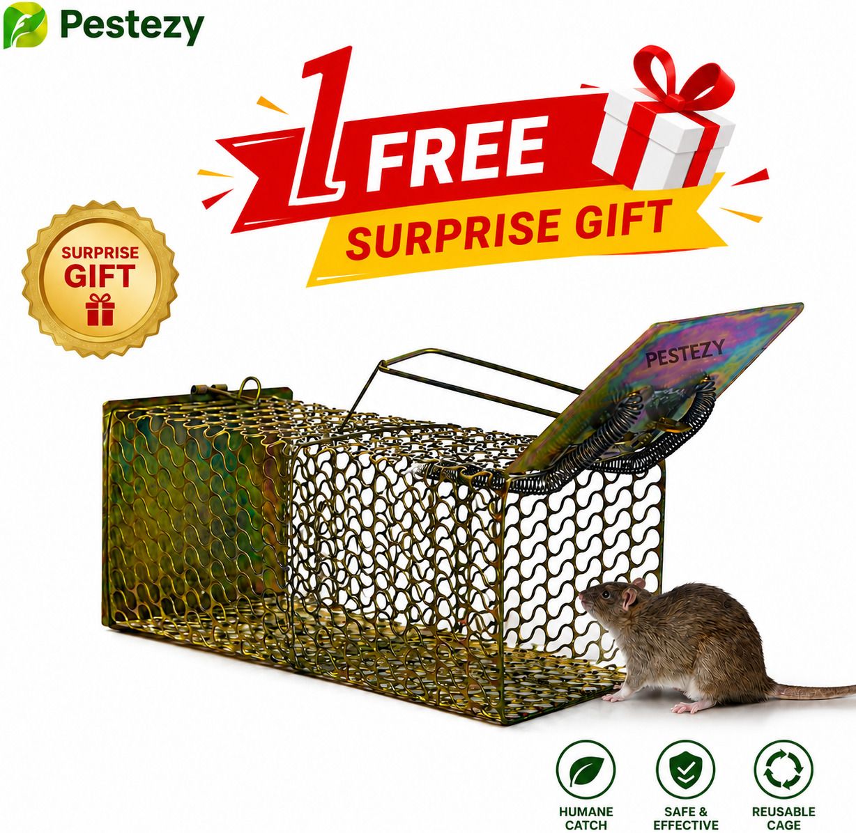 pestezy rat cage heavy iron and free pest board pack of 1 Live Trap-picture-36