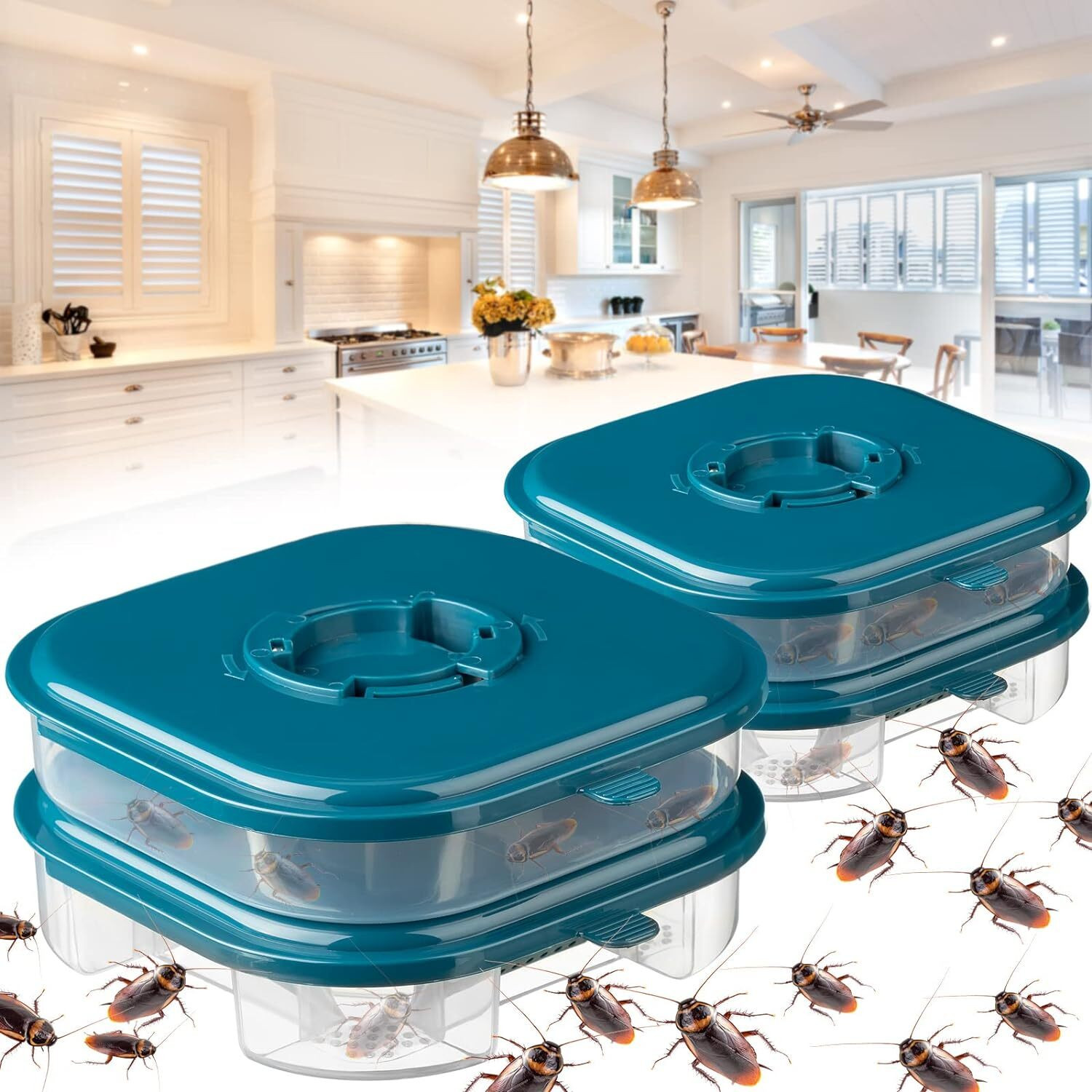 mil9us Cockroach Killer Indoor Efficient Cockroach Trap Double Layer Trap Reusable Box Snap Trap image 1