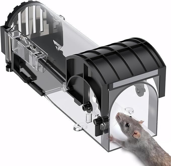 Rat Trap Cage for House Garden,32 cm Enlarged Humane Mouse Trap Reusable Catch Live Trap-image-10