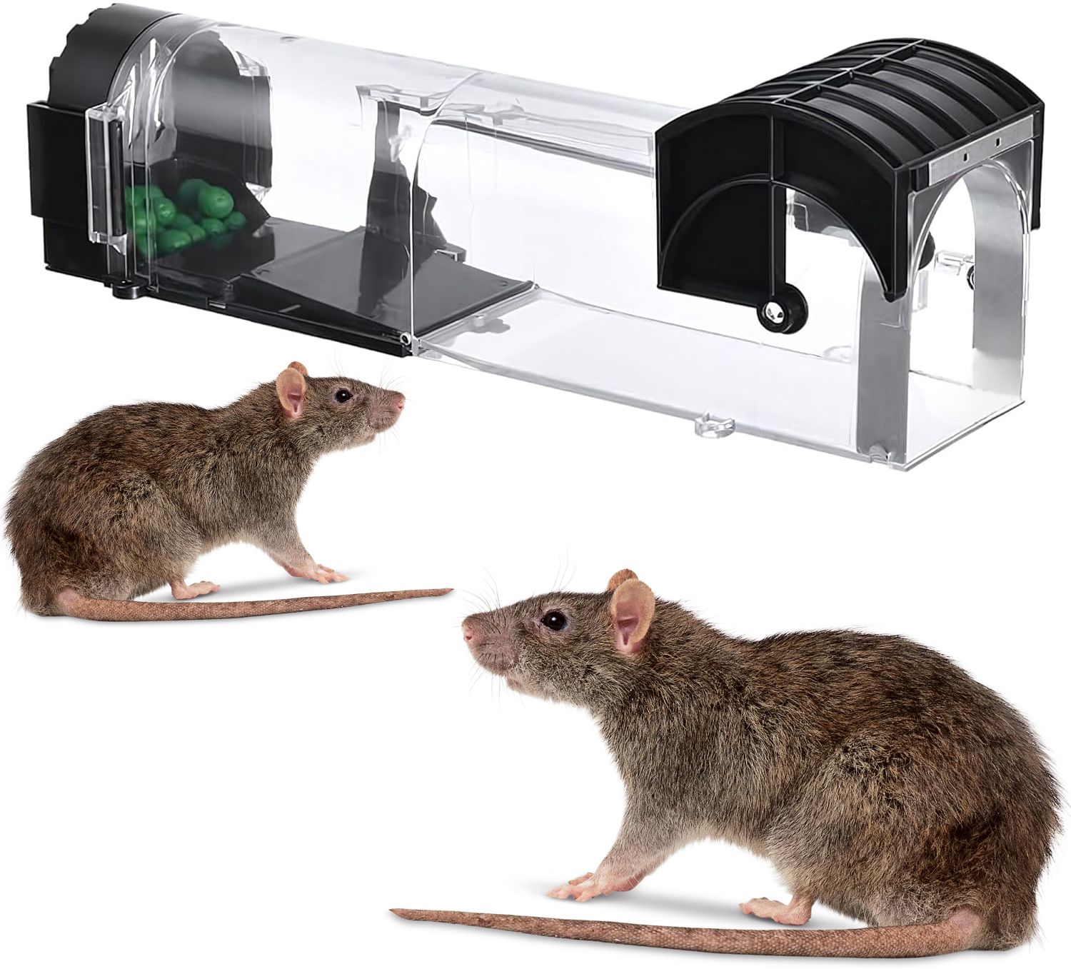 Rat Trap Cage for Big Mouse | 32 cm Smart Trap for Home, Kitchen, Garden Snap Trap
