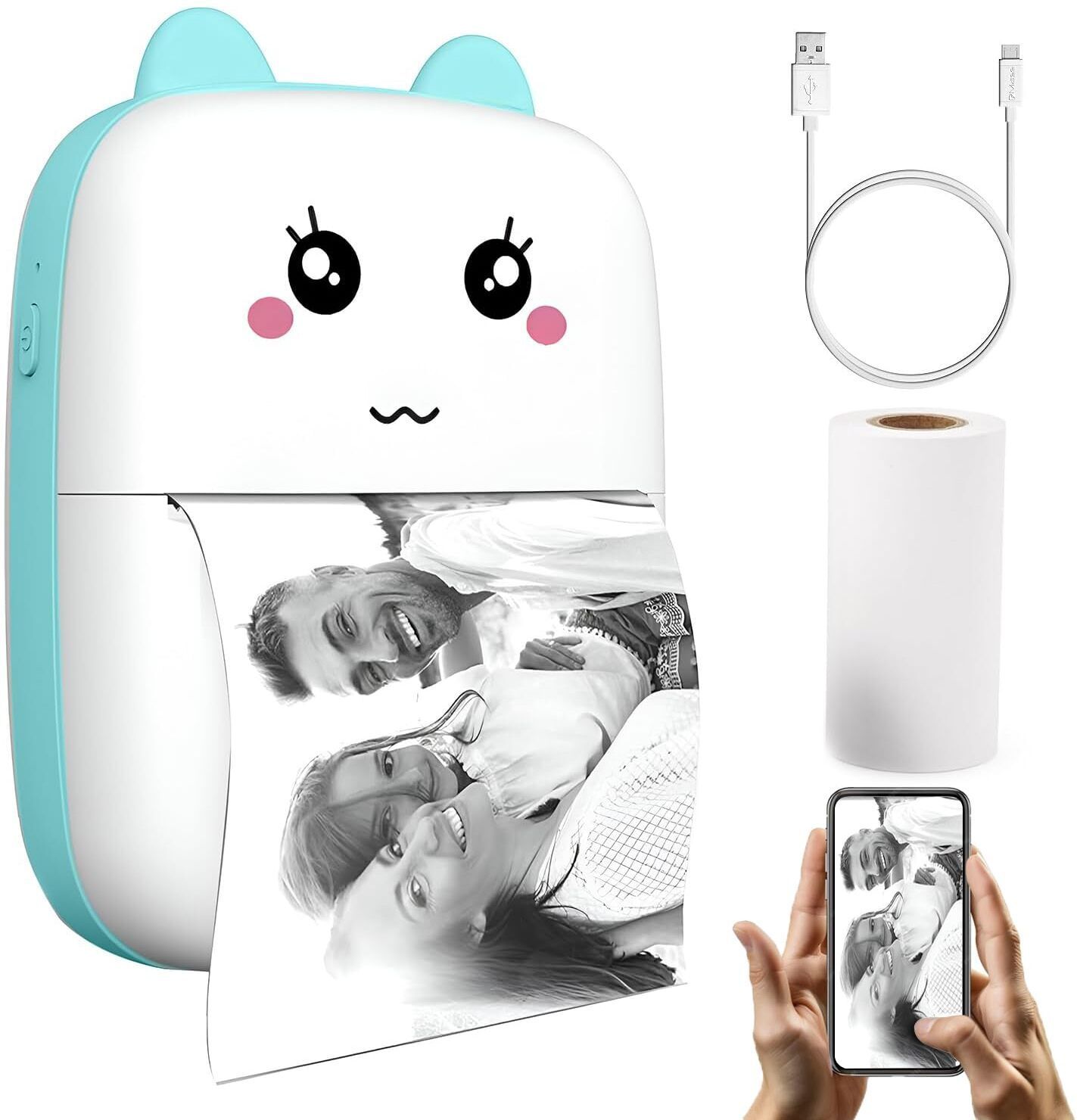 Thump Mini Thermal Printer Inkless Sticker Printer USB APP Inkless Printer for Labels Thermal Receipt Printer-image-43