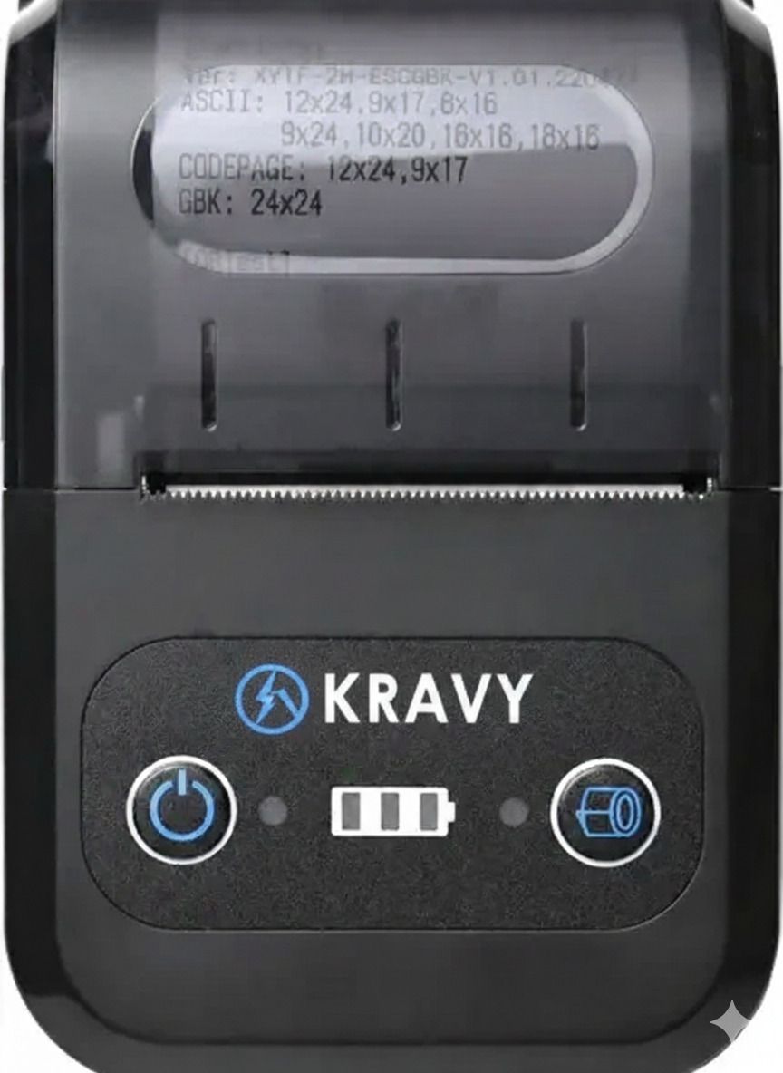 kravy BT-58 (2 inch) with 2600 mAh Rechargeable battery, supports Android & Windows, Thermal Receipt Printer