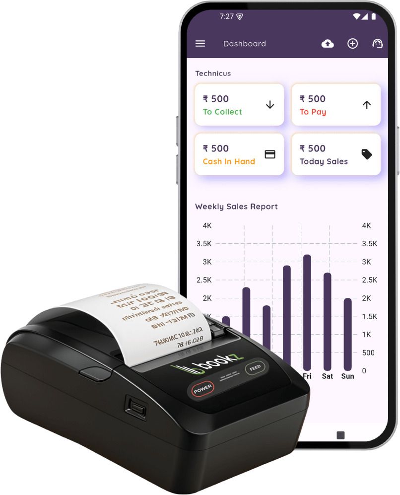 DIGIGINI BOOKZ 58MM 2 Inch Inch USB & Bluetooth 1 Year Software Wired Billing Machine Thermal Receipt Printer-picture-36