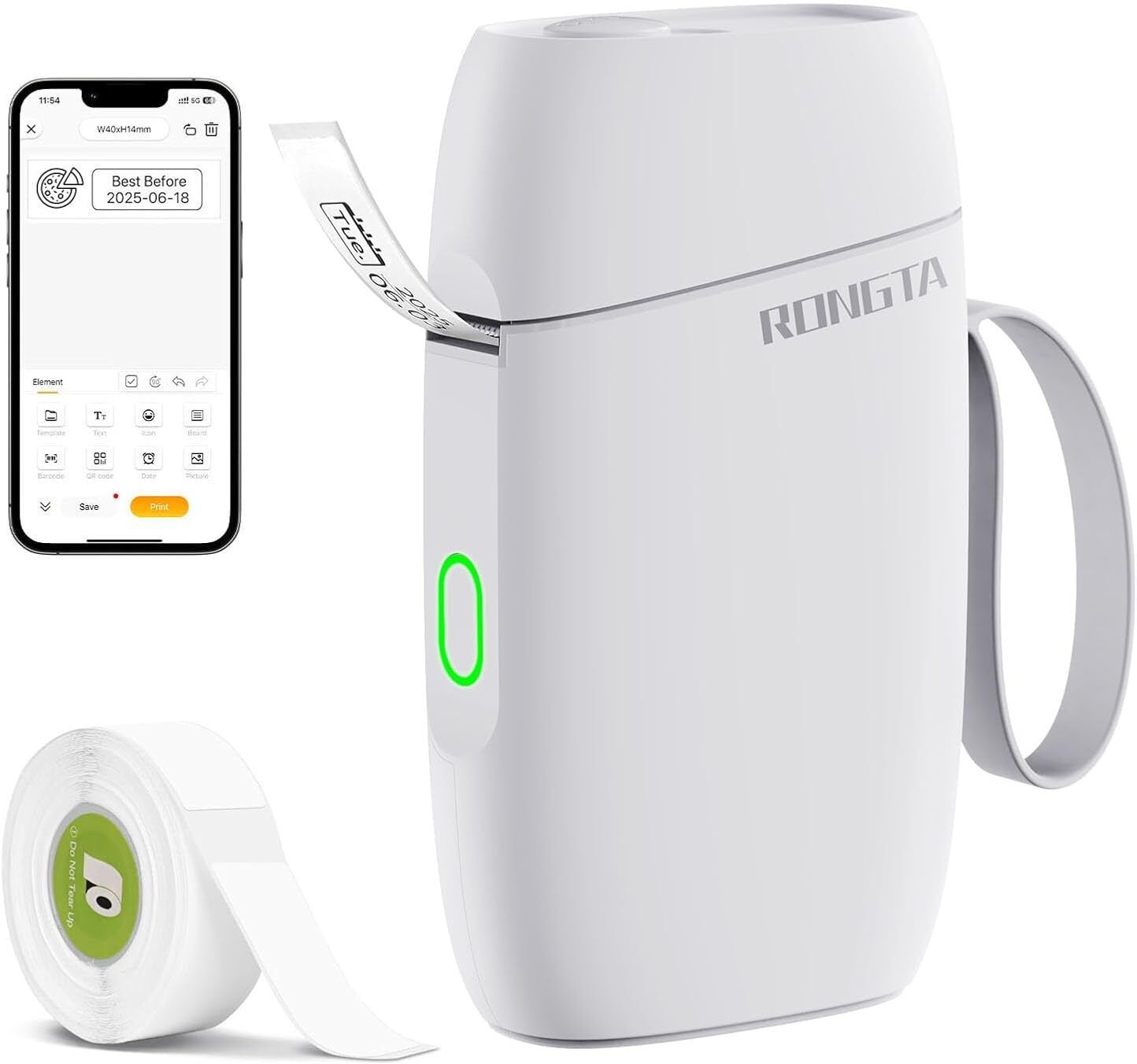rongta R5 Bluetooth Mini Label Maker with Tape Thermal Receipt Printer-picture-31