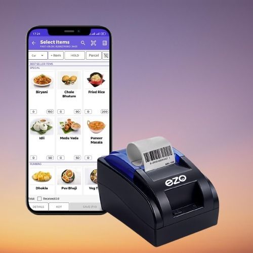 Ezo 58MM 2 Inch Refurbished USB & Bluetooth 1 Year Software Wired Billing Machine Thermal Receipt Printer