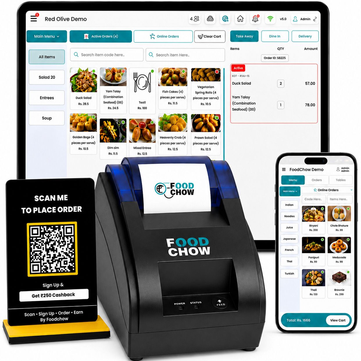 FoodChow POS Billing Software for Restaurants Cafes + 2 Inch (58mm) Printer Machine Thermal Receipt Printer-image-7