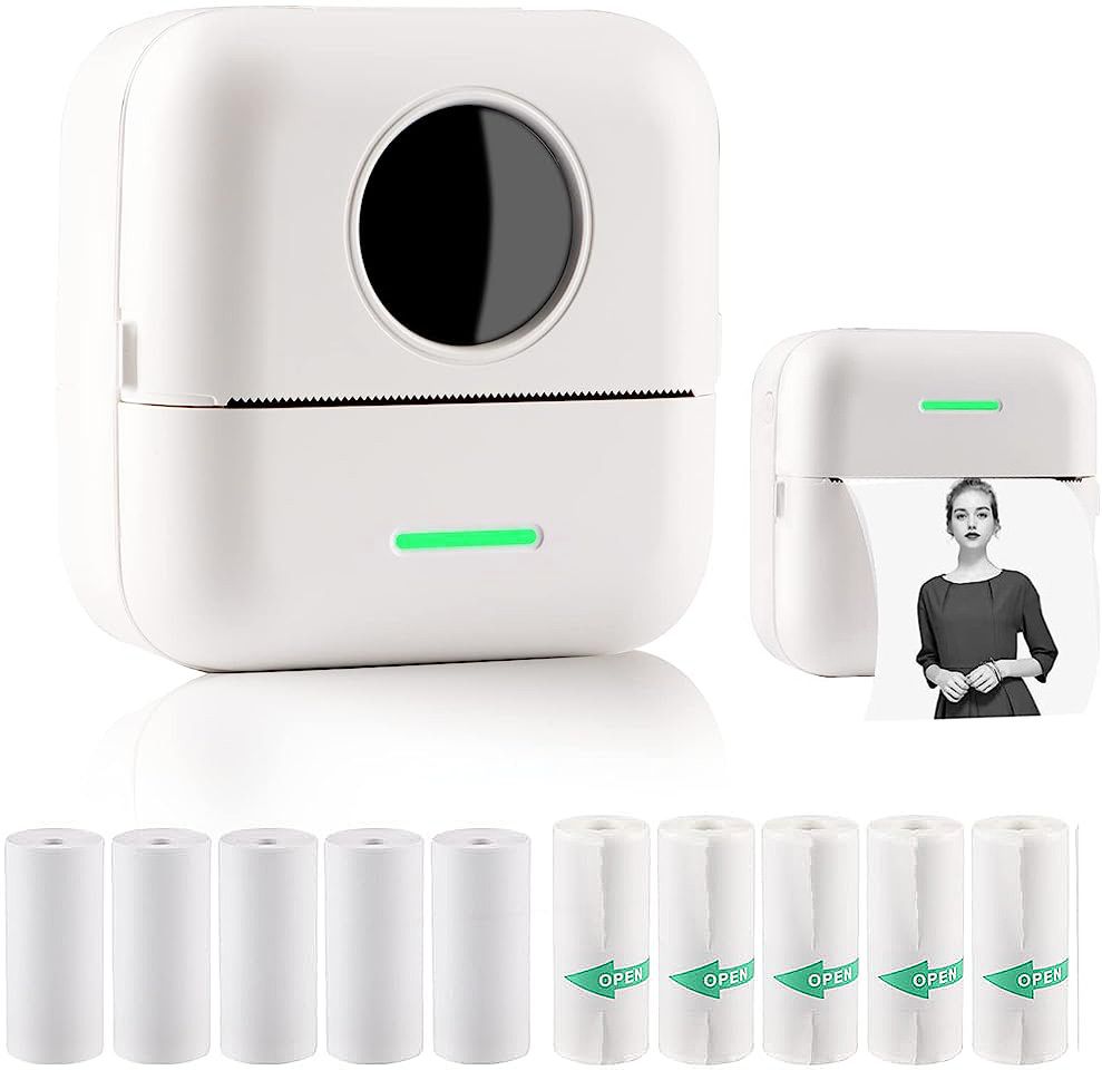 SERPLEX Mini Printer, Portable Bluetooth Thermal Printer Inkfree Pocket for Mobile Smart Thermal Receipt Printer