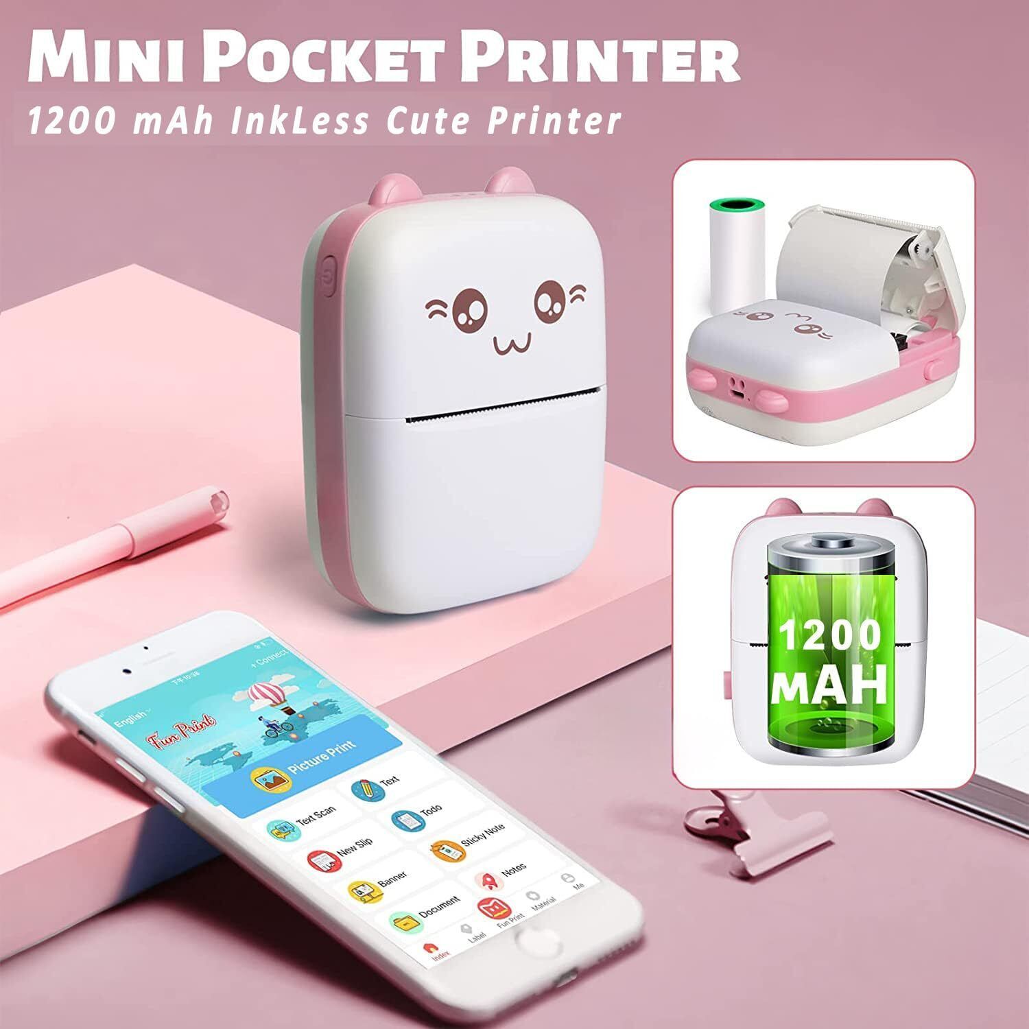 GVJ TRADERS Mini Pocket Printer for Kids, Portable Thermal Printer pocket printer Thermal Receipt Printer-image-6