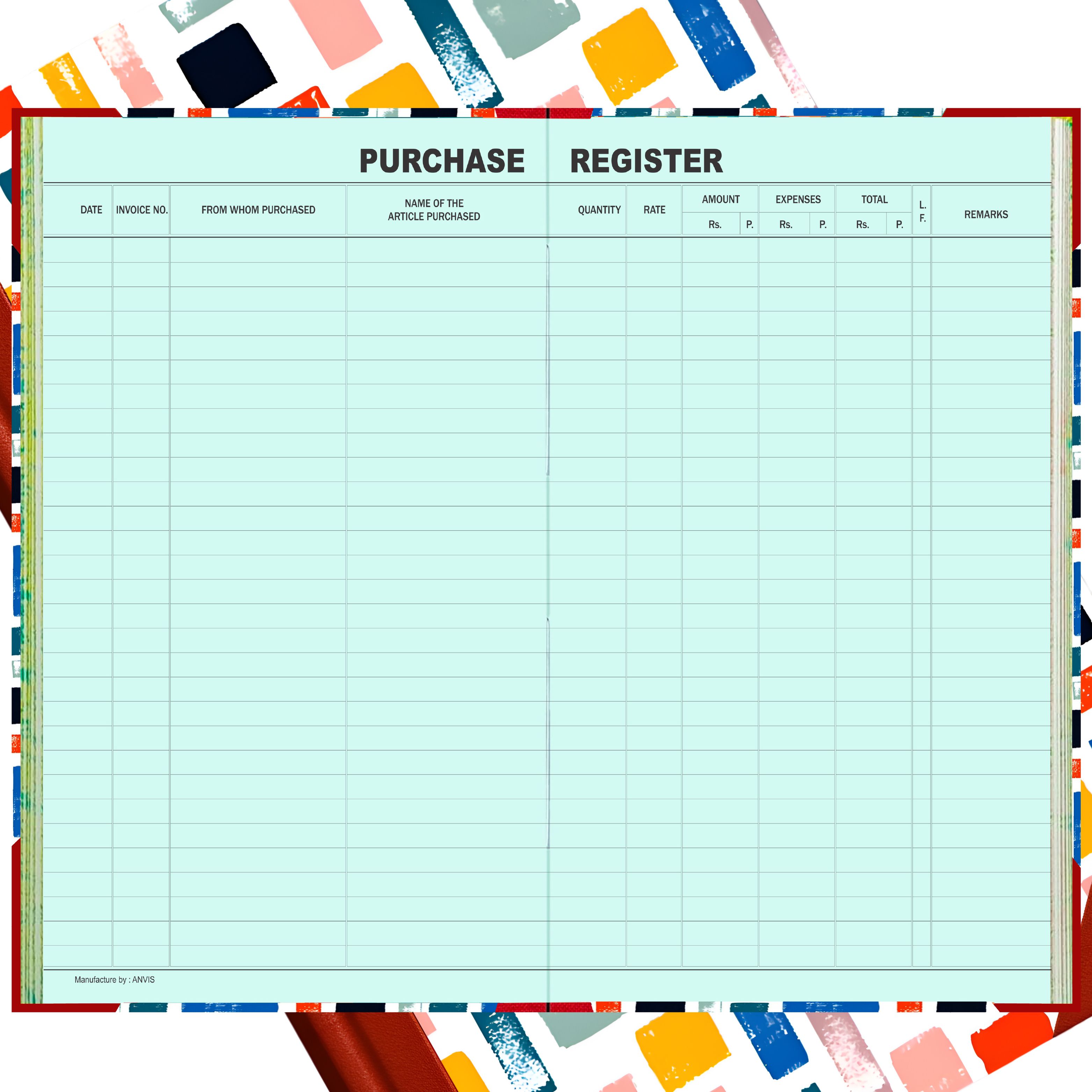 Easy-to-Manage Purchase Register Book (100 Sheets/200 Pages) for Accounting 1-Part Record Keeping Book-image-14