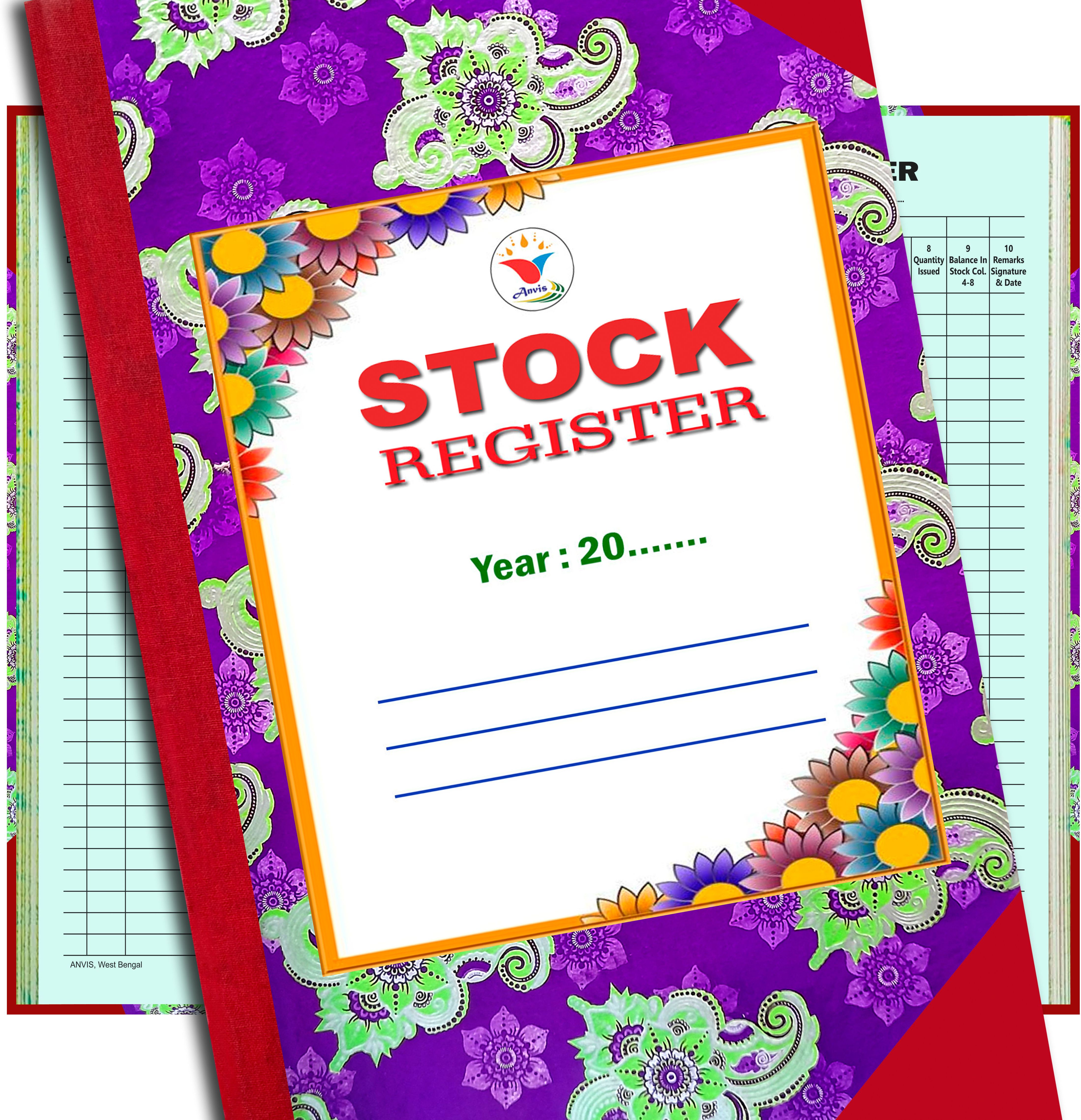 Stock Register | 100 Sheets | 200 Pages | Hard Bound 1-Part Record Keeping Books-image-33