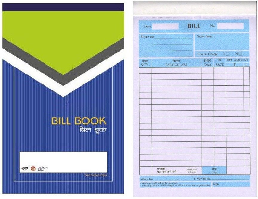 first click Bill Book GST Invoice Hans100 Sheets 1 Booklet Bill Book (100 Printed + 100 Plain Sheet) 1 Booklets 100 Sheet in Pack 2-Part Invoice Copy Size-22 x 14 cm with Free Carbon Inside-picture-15