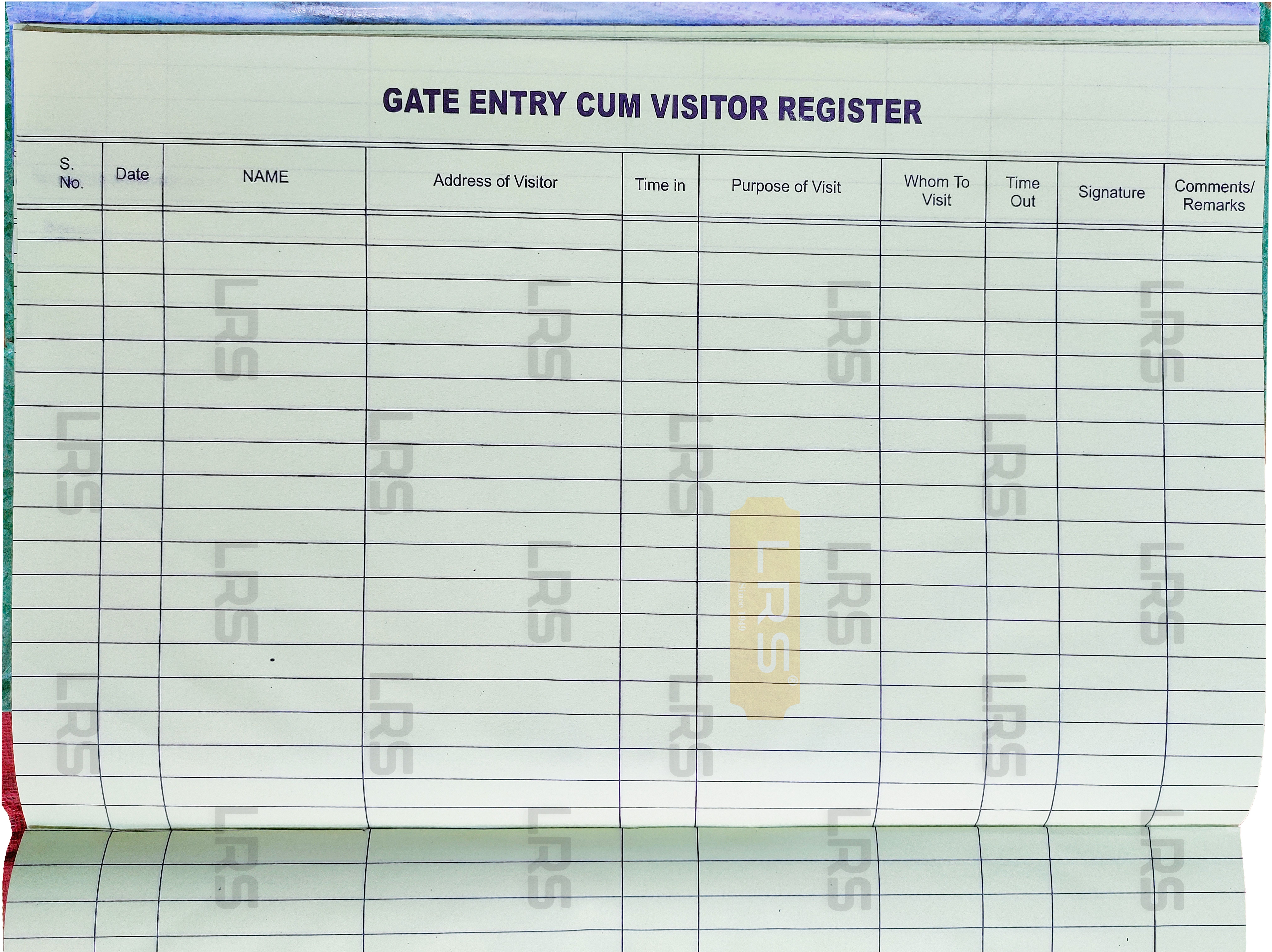 Gate Entry Register for Schools/Offices/Factories/Institutes - 42 Entries Per Page - 38 Pages - Pack of 1 1-Part Office /School Record Register-image-48