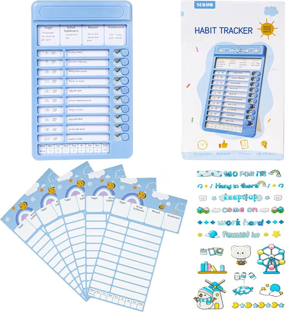 shyam Habit Tracker Daily Planner For Kids (blue) 2-Part Habit tracker-picture-29
