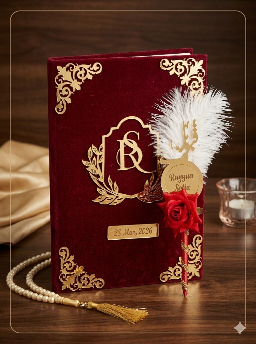 daawagraphic Nikah Booklet, Personalized nikah Booklet 156123 2-Part Nikah Book-picture-27