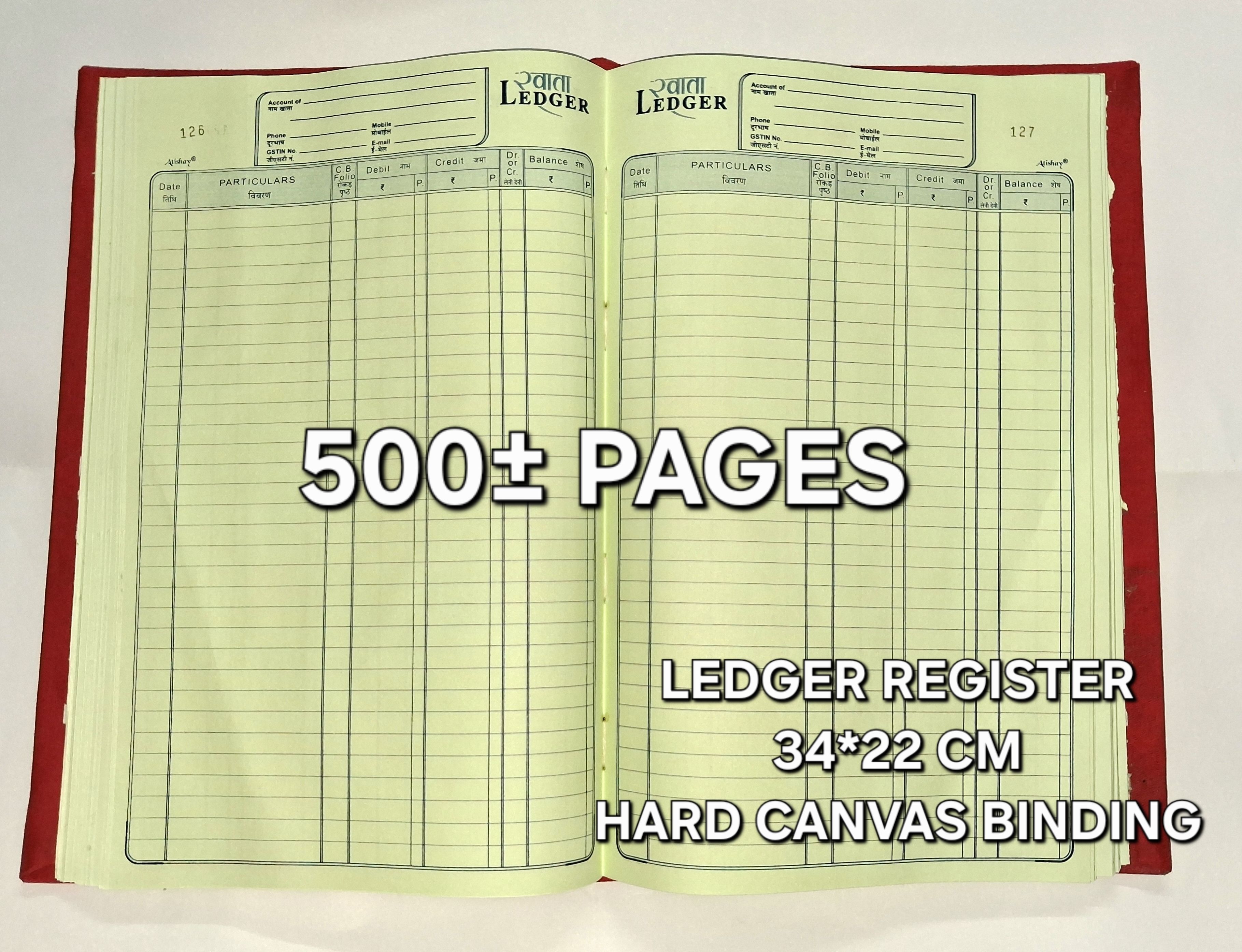 amrit Ledger Register - 34*22cm - 500± Pages - Canvas Bound Ledger Register - 34*22cm - 500± Pages - Canvas Bound 1-Part Ledger register-picture-4
