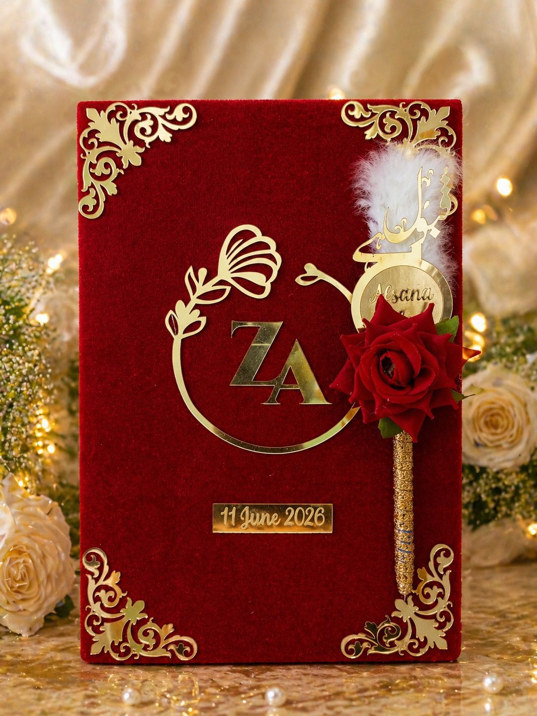 Nikah Nama || Personalized Nikah book || Marriage Gift || Anniversary Gift AL-231564 2-Part NIKAH BOOK-image-35