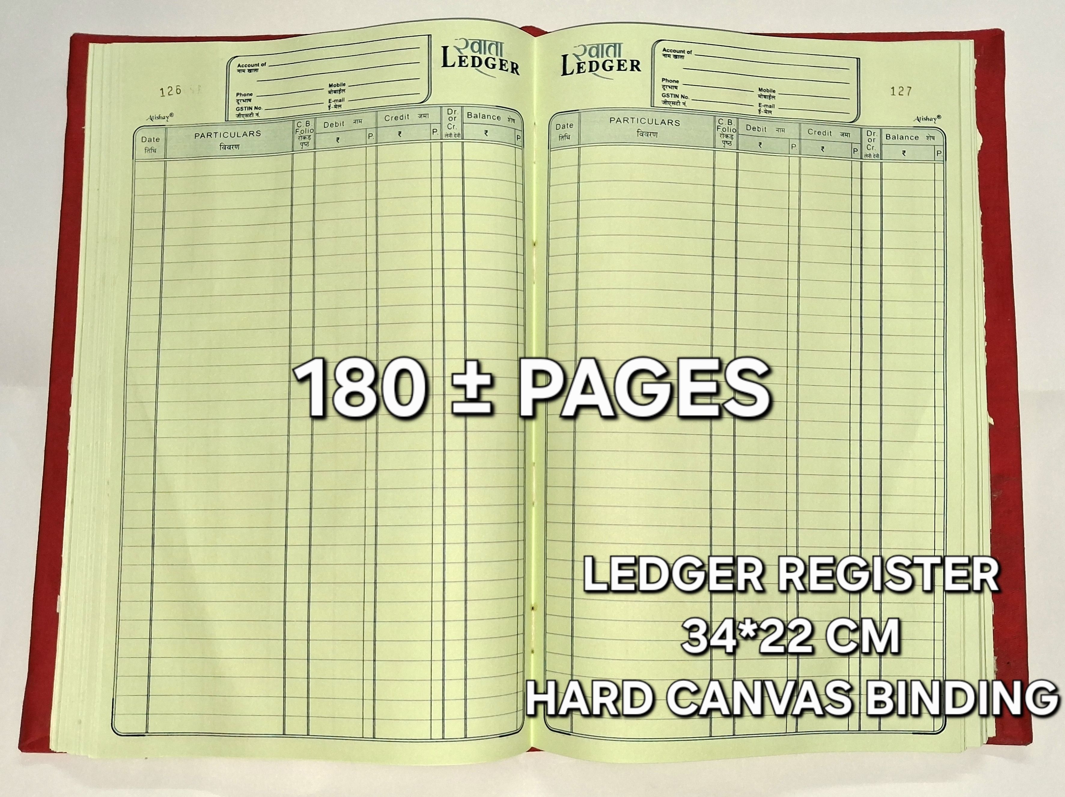 amrit Ledger Register - 34*22cm - 180± Pages - Canvas Bound Ledger Register - 34*22cm - 180± Pages - Canvas Bound 1-Part Ledger register-picture-3