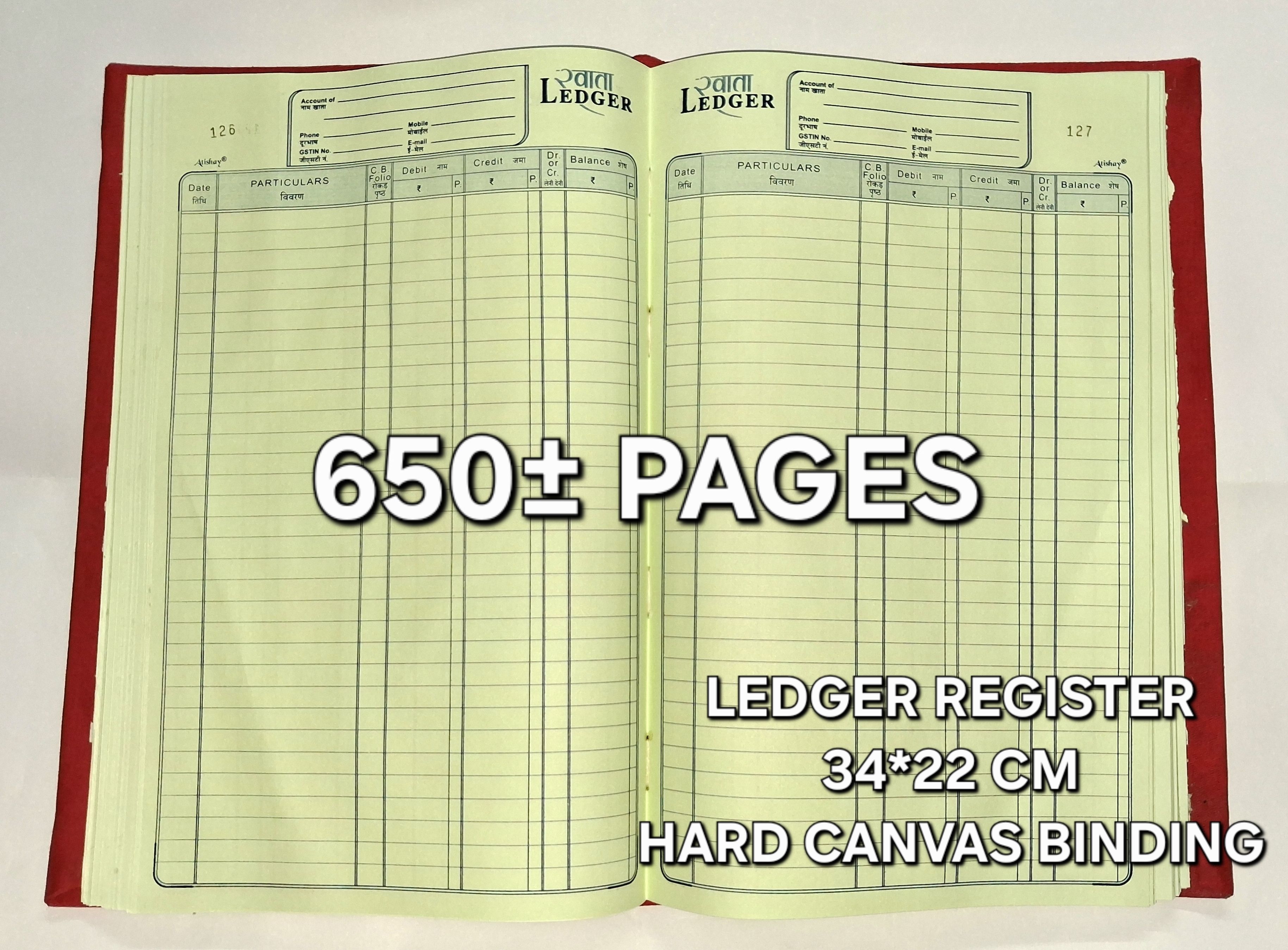 amrit Ledger Register - 34*22cm - 650± Pages - Canvas Bound Ledger Register - 34*22cm - 650± Pages - Canvas Bound 1-Part Ledger register-picture-5