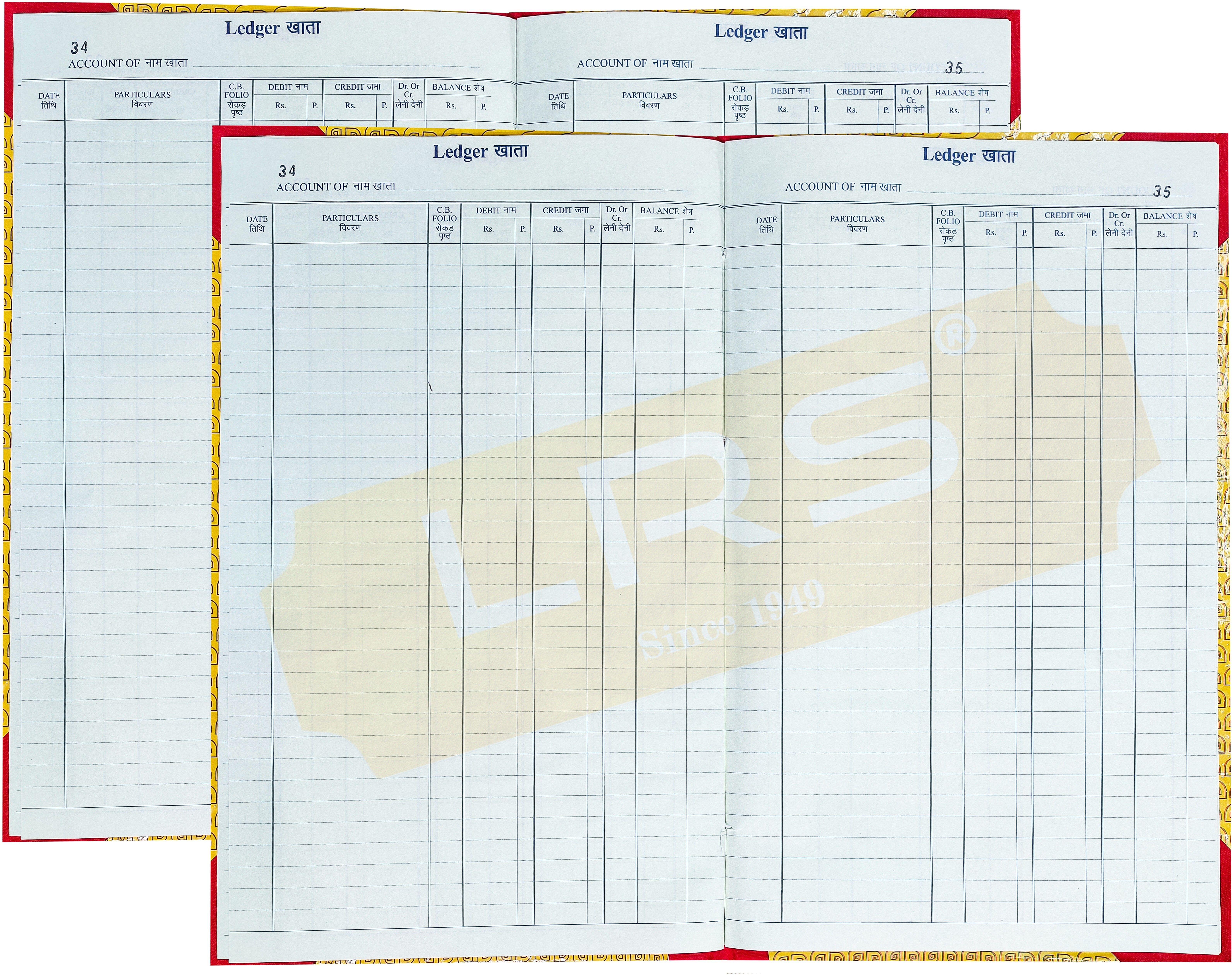 lrs Ledger Account Book 70 GSM Ledger Paper - 90 Pages - Pack of 2 - 32*20 cm 1-Part Ledger Register-picture-19