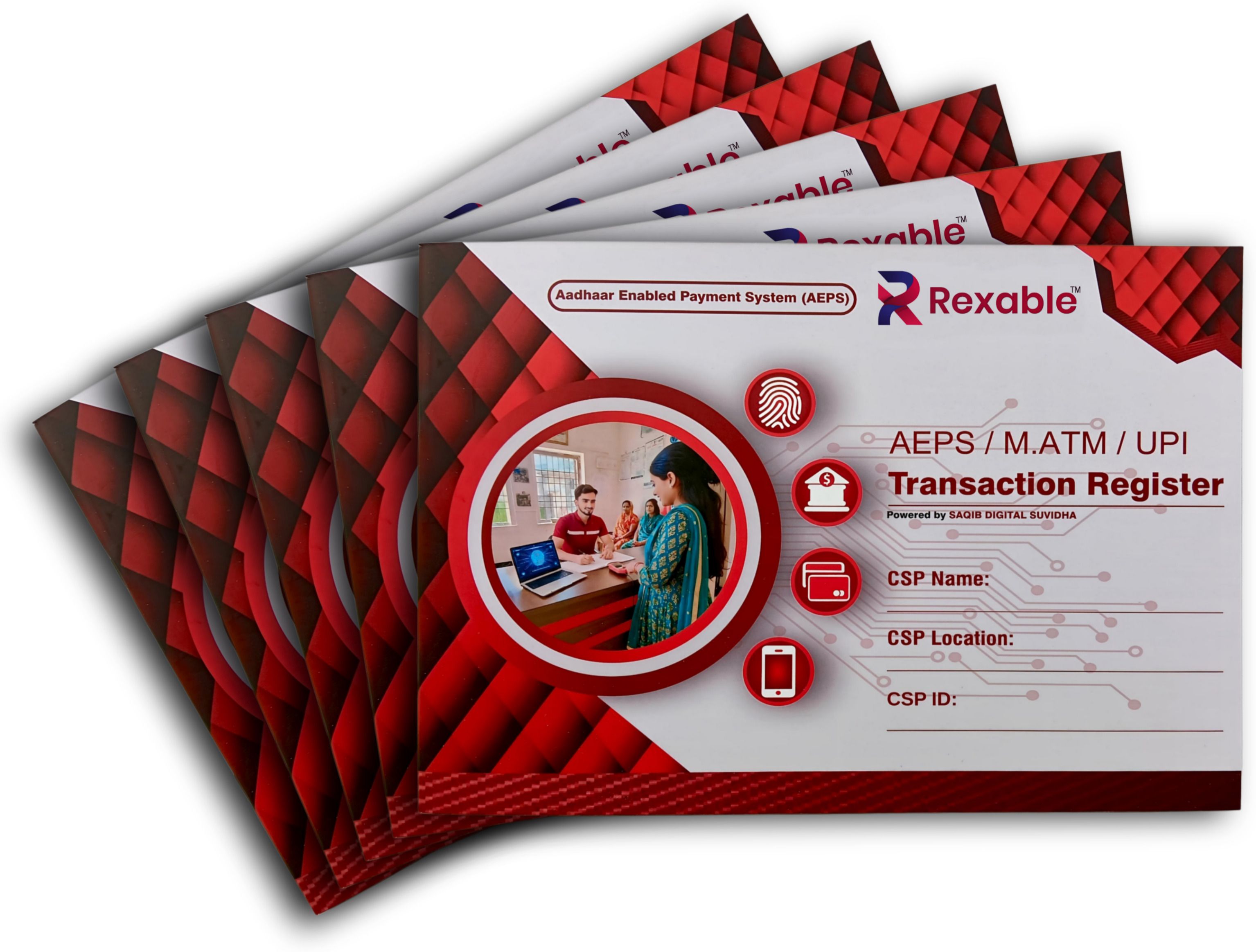 aeps register (Pack of 5 Books) In 100 Pages aeps transaction register diary book 5-Part AEPS Register aeps transaction register notebook-image-36